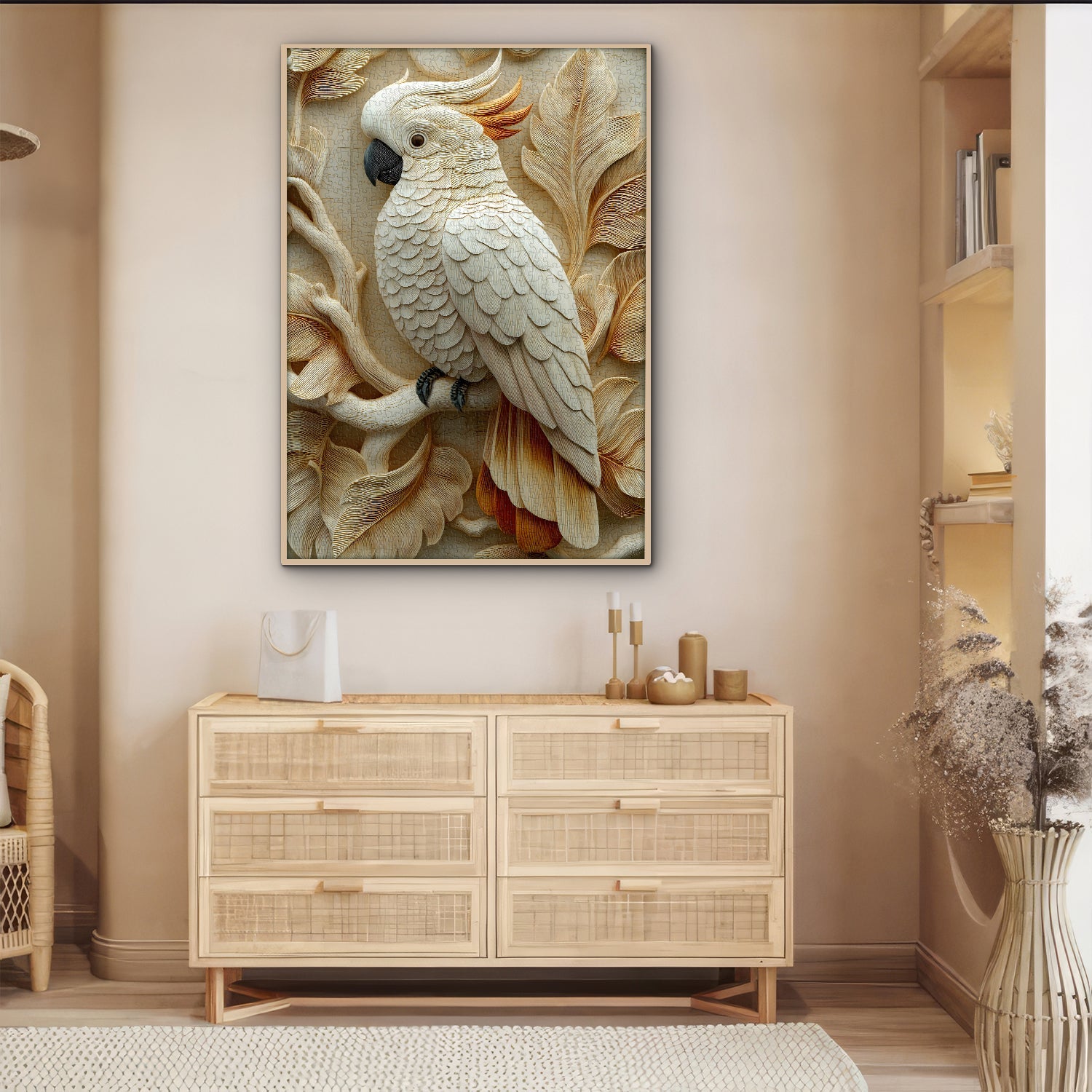 Wood Carving Parrot Jigsaw Puzzle 1000 Pieces