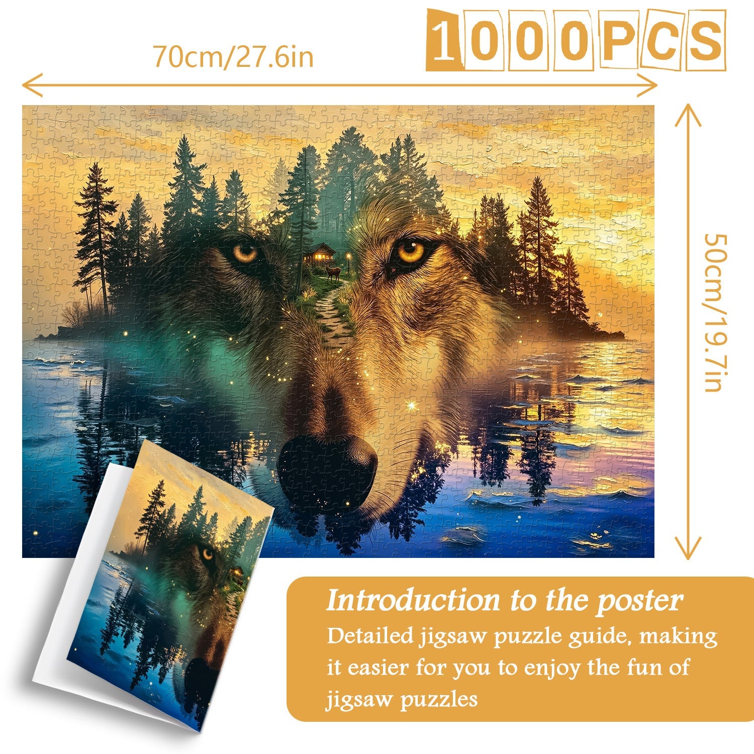 Lake Wild Wolf Jigsaw Puzzle 1000 Pieces