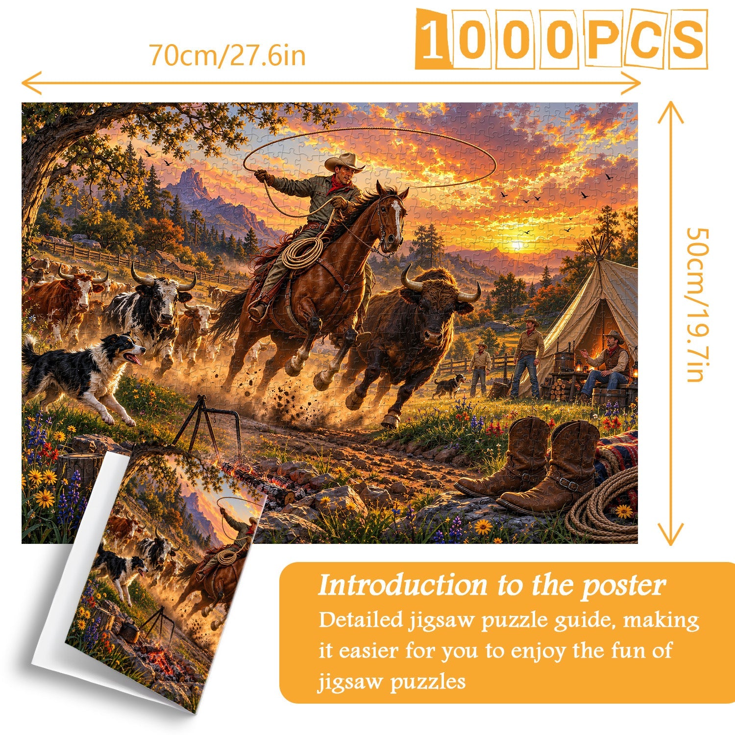 Frontier Herding Jigsaw Puzzle 1000 Piece