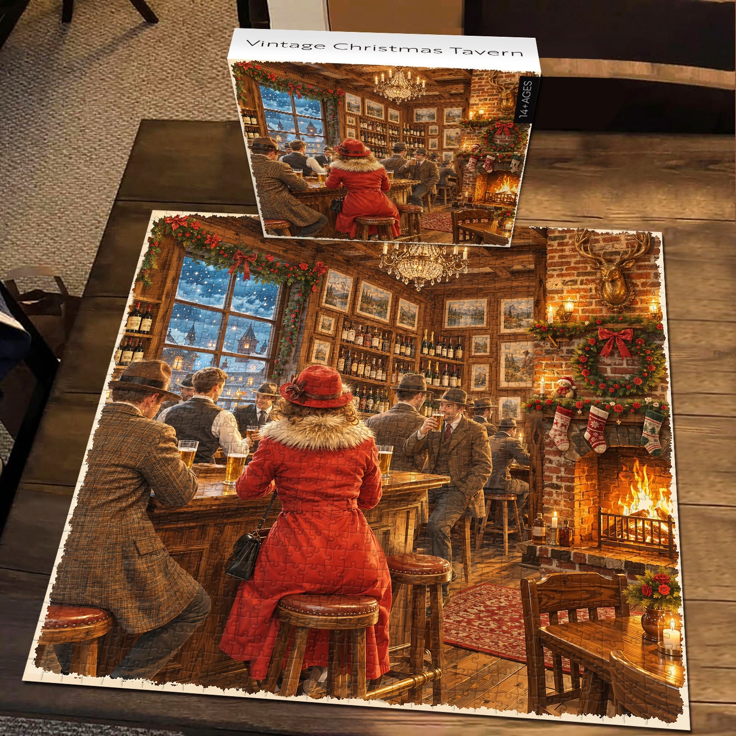Vintage Christmas Tavern  Jigsaw  Puzzle 1000 Piece