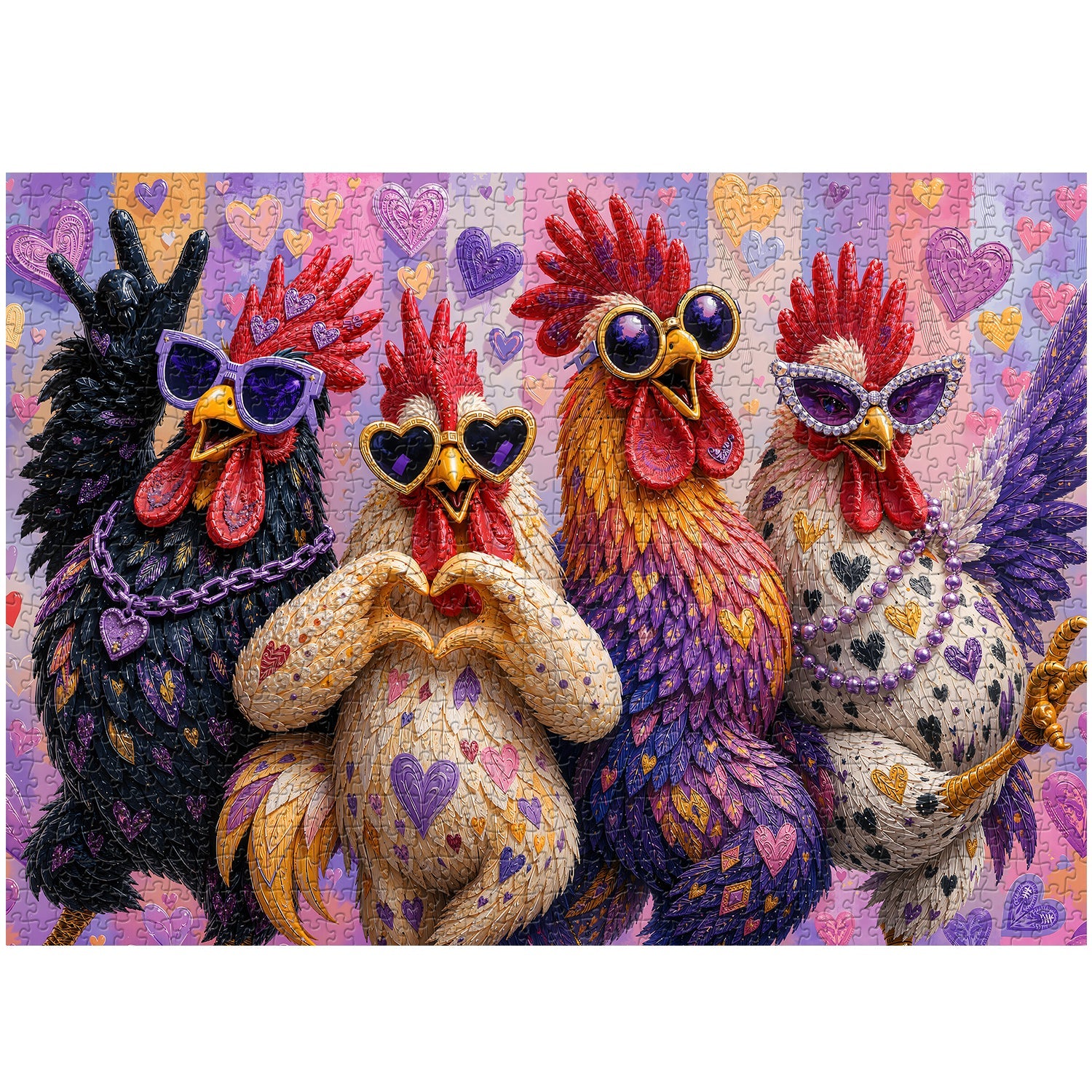Cool Rooster Crew Jigsaw Puzzle 1000 Piece