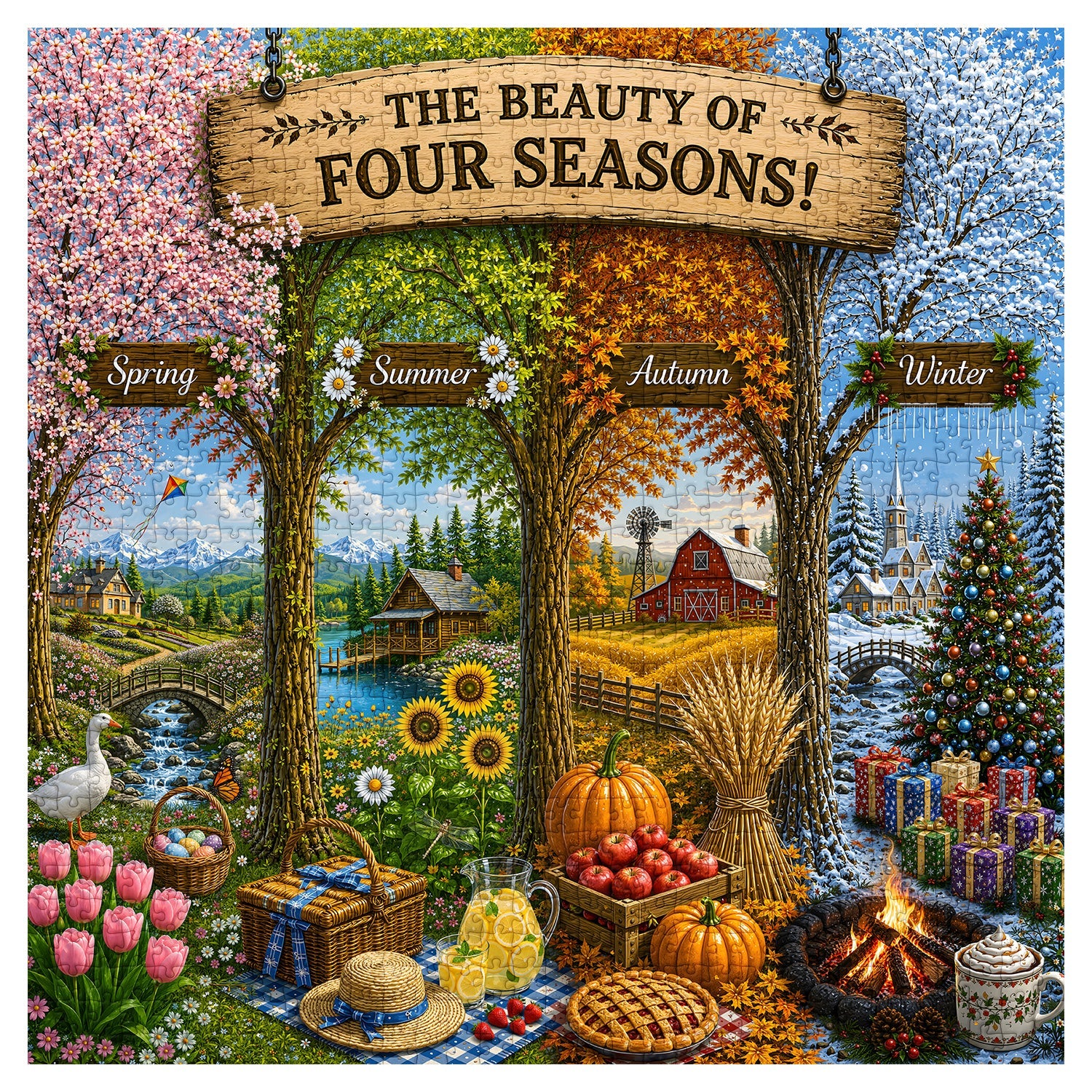 Four Seasons Beauty Puzzle 1000 Pieces