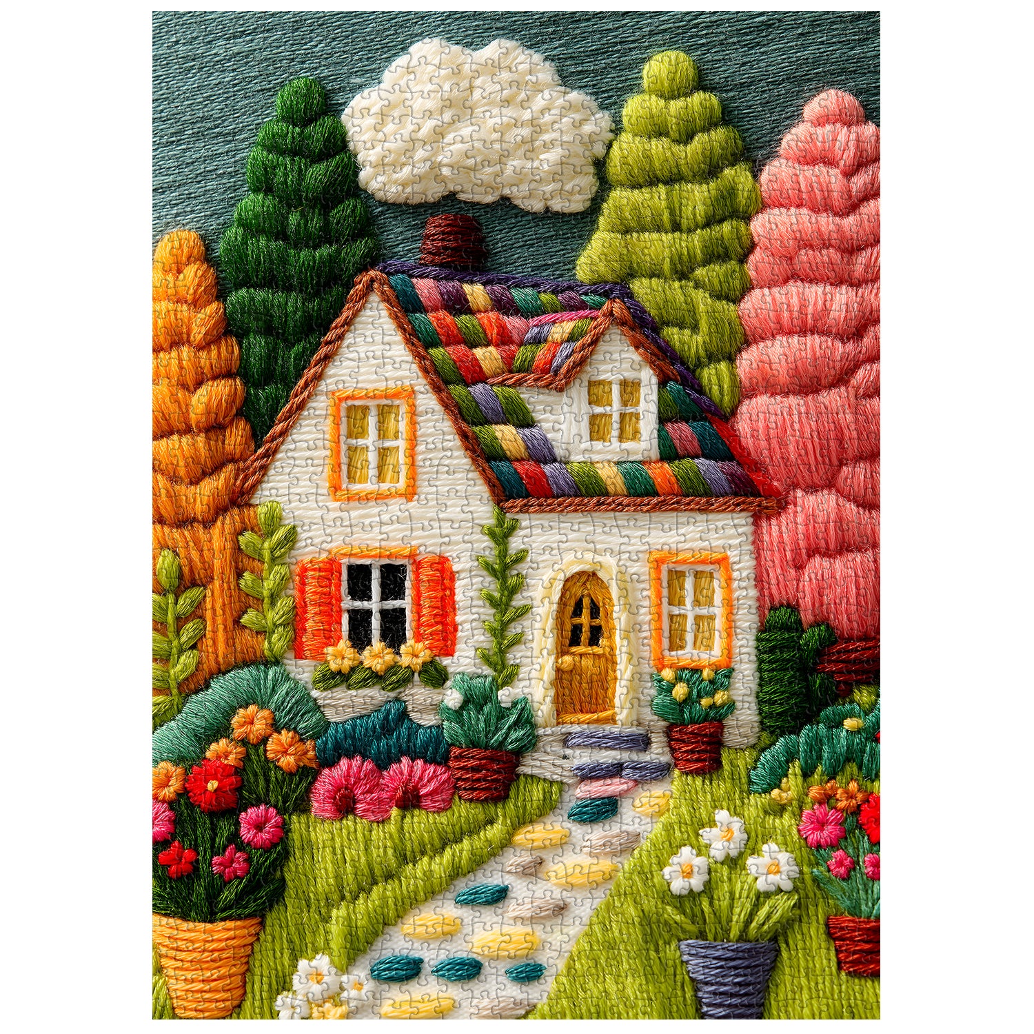 Puzzle Maison Colorée 1000 Pièces