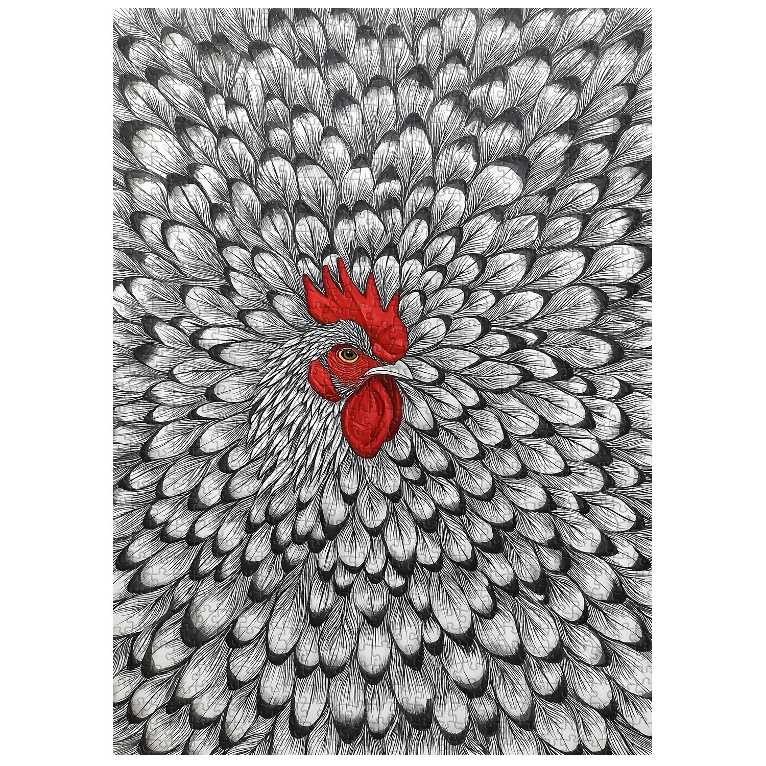 Puzzle de 1000 pièces Coq à l'encre