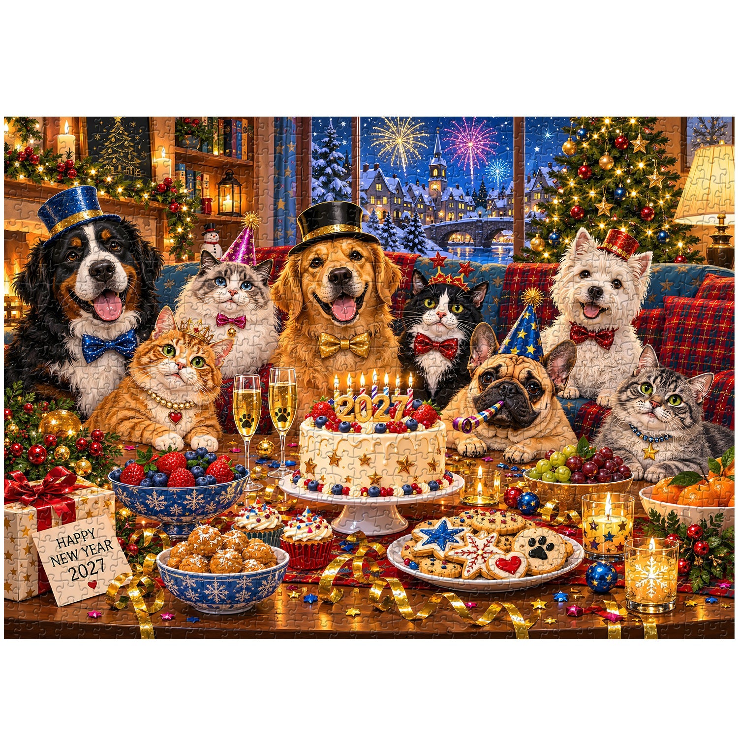 Christmas Pet Party Jigsaw Puzzle 1000 Pieces