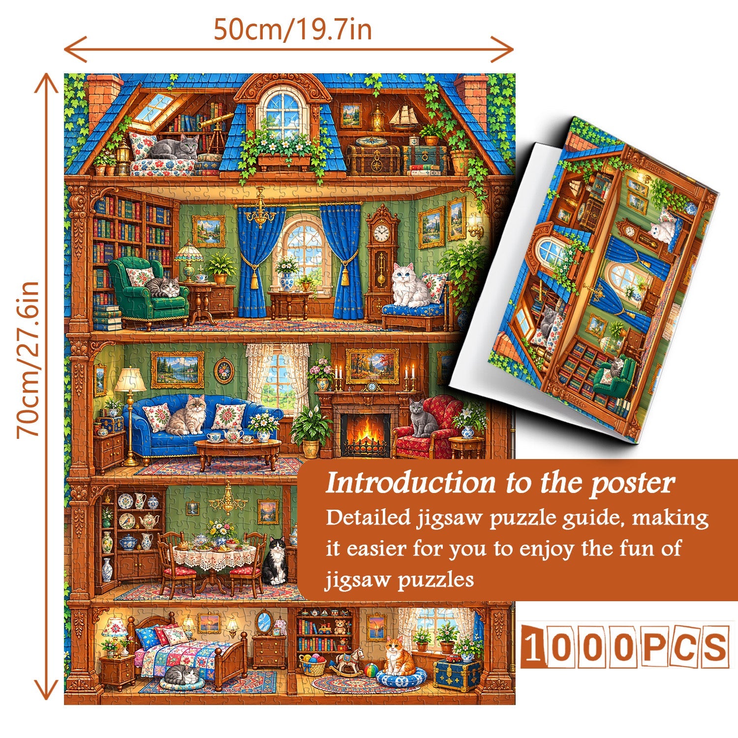 Cottage of Kittens Jigsaw Puzzle 1000 Piece