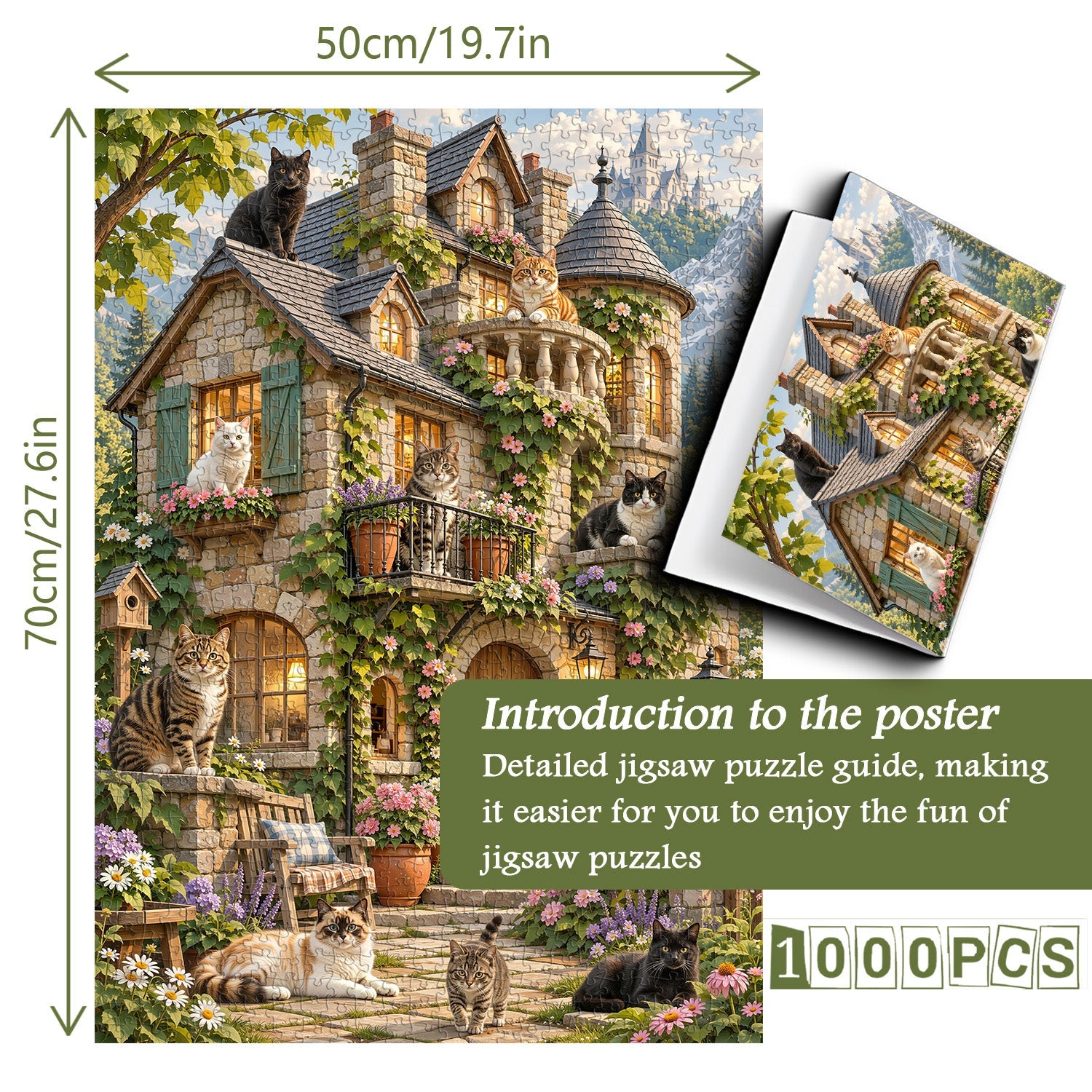 Cats In Bloom Jigsaw Puzzle 1000 Piece