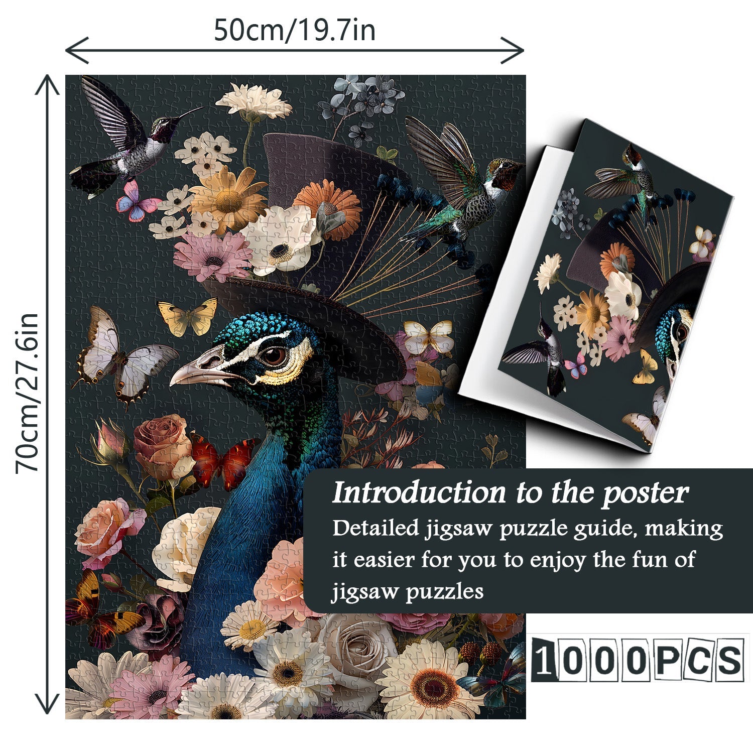 Floral Peacock Jigsaw Puzzle 1000 Piece