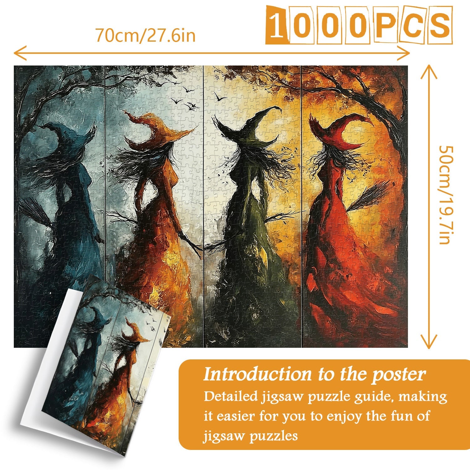 Colorful Witches Jigsaw Puzzle 1000 Pieces