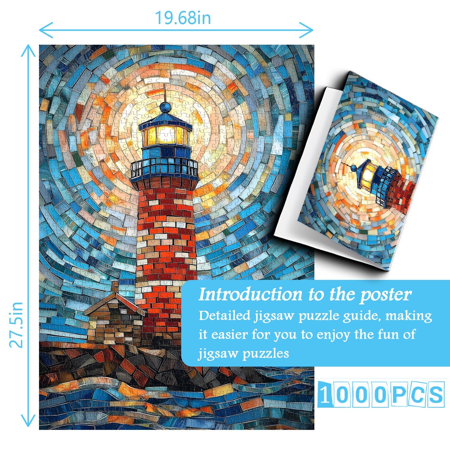 Mosaic Lighthouse Jigsaw Puzzle 1000 Pieces