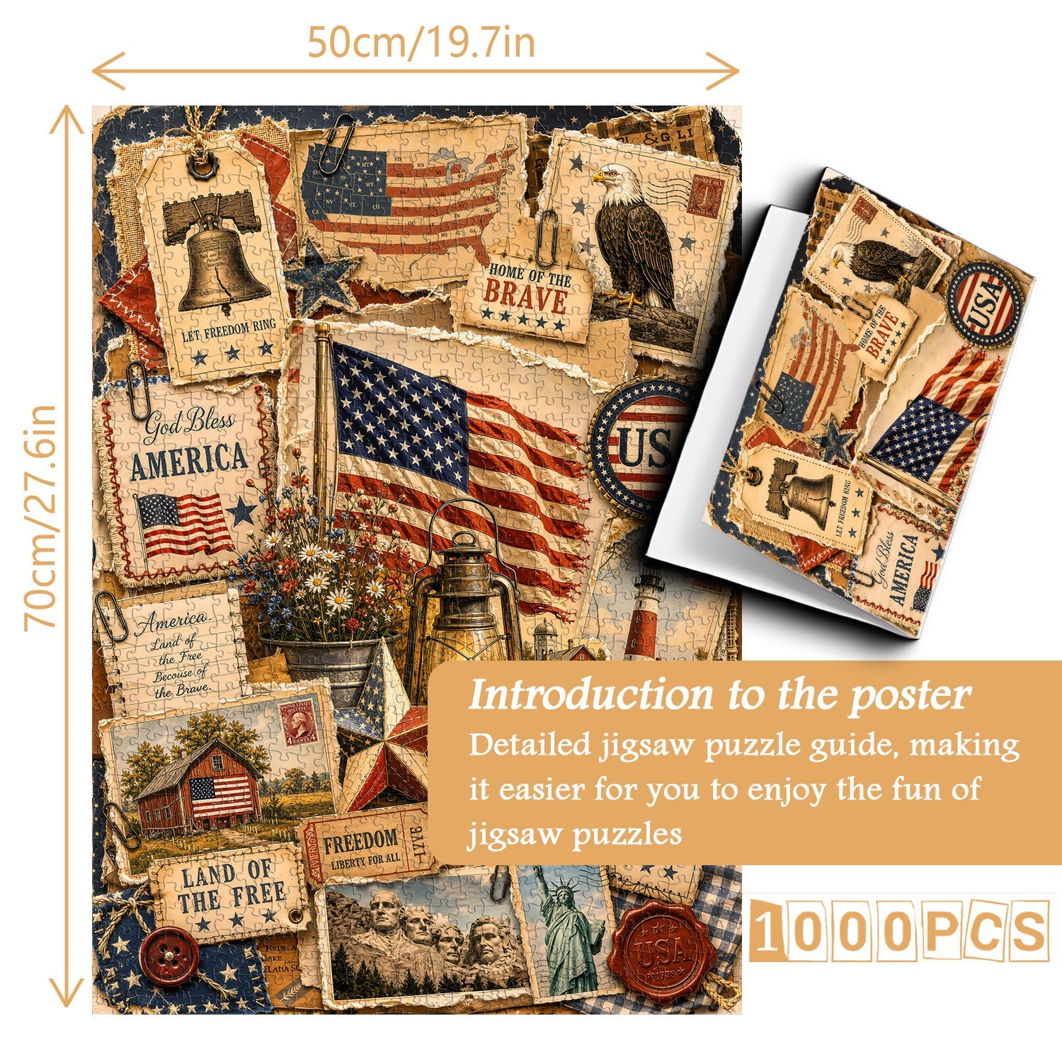 Vintage Americana Collage Jigsaw Puzzle 1000 Pieces