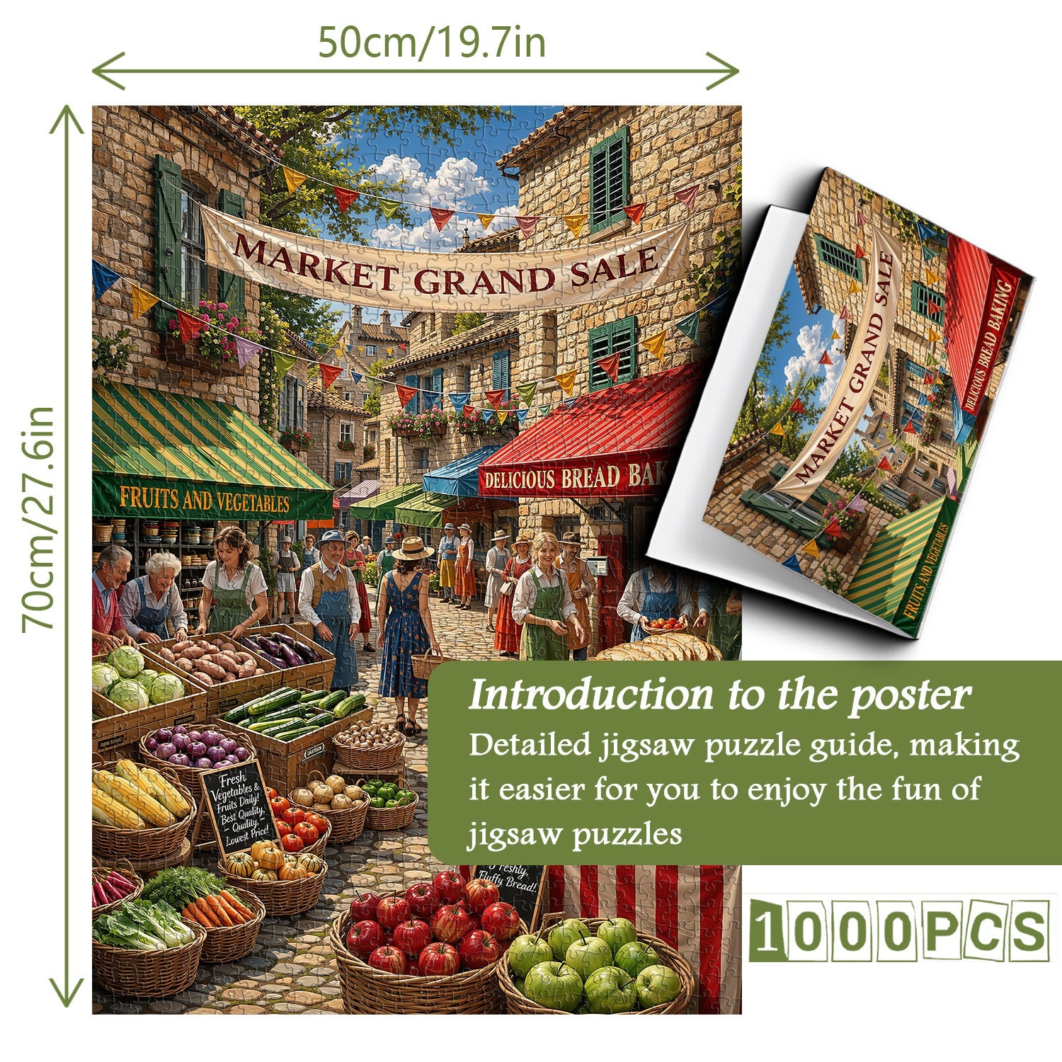 Village Market Jigsaw Puzzle 1000 Piece