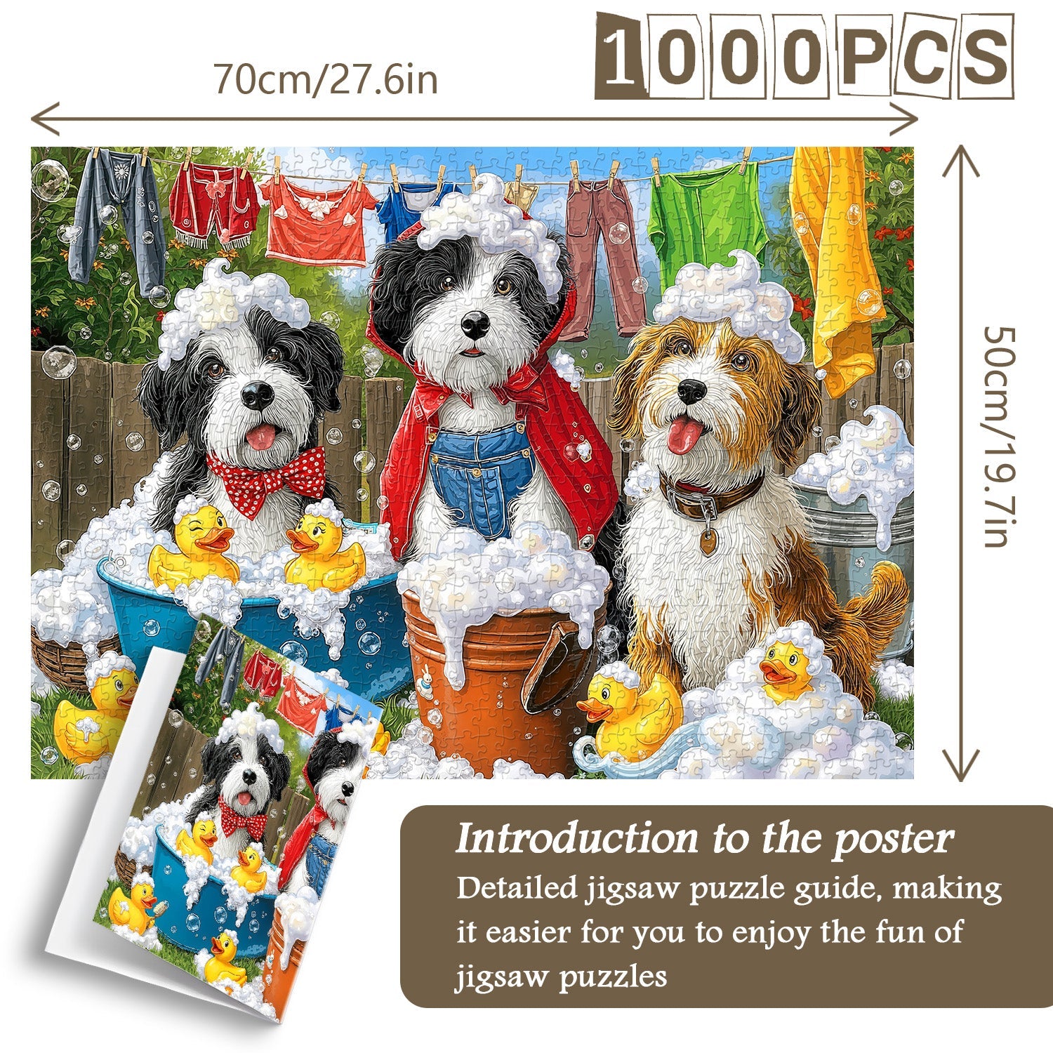 Puzzle de 1000 pièces Chiots au bain moussant
