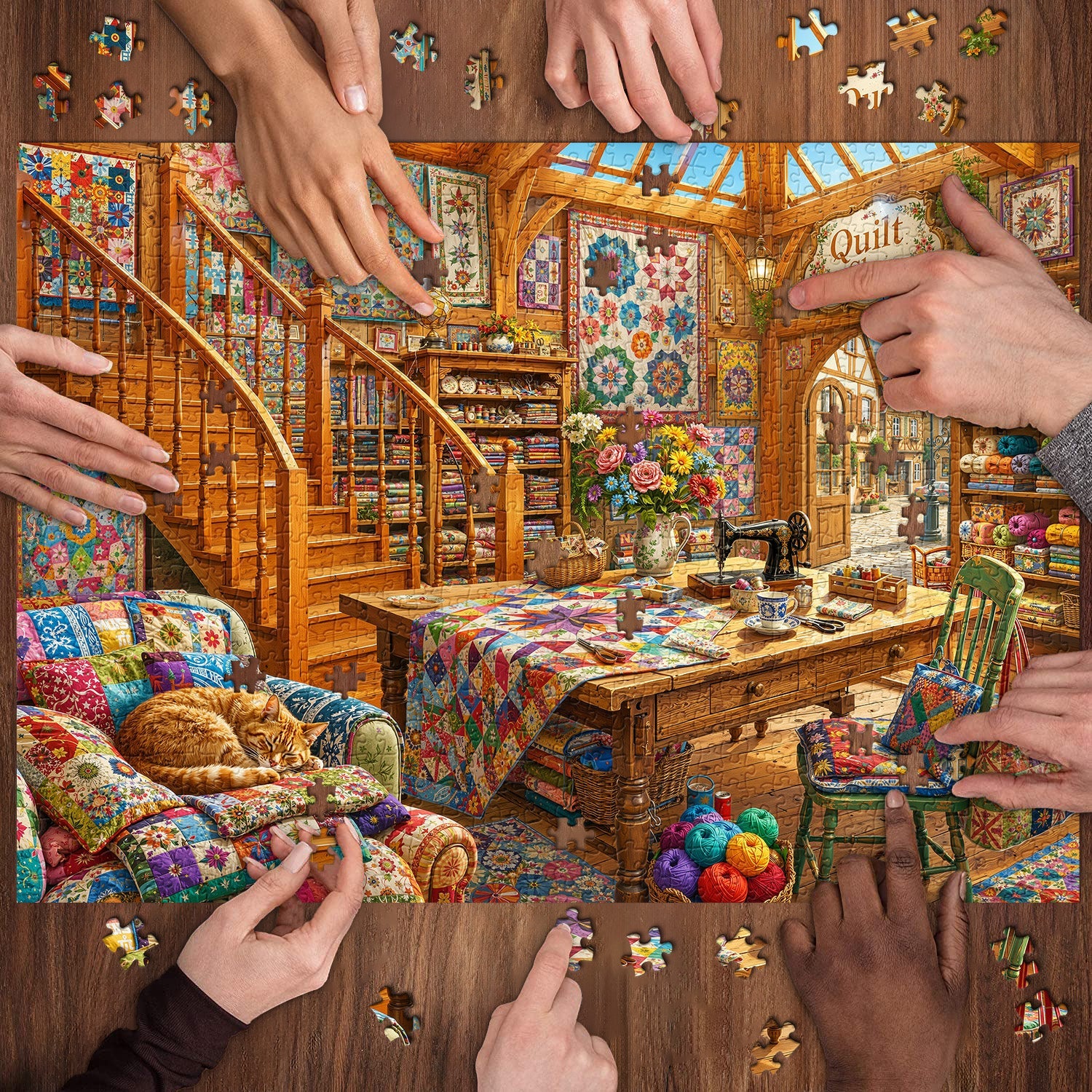 Cat Sleep Fabric House Jigsaw Puzzle 1000 Pieces