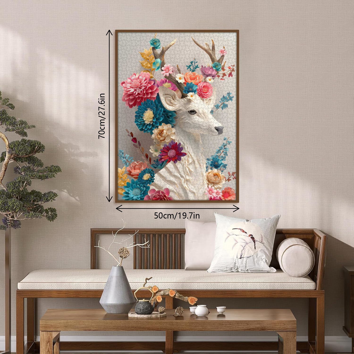 Floral Deer Jigsaw Puzzles 1000 Pieces