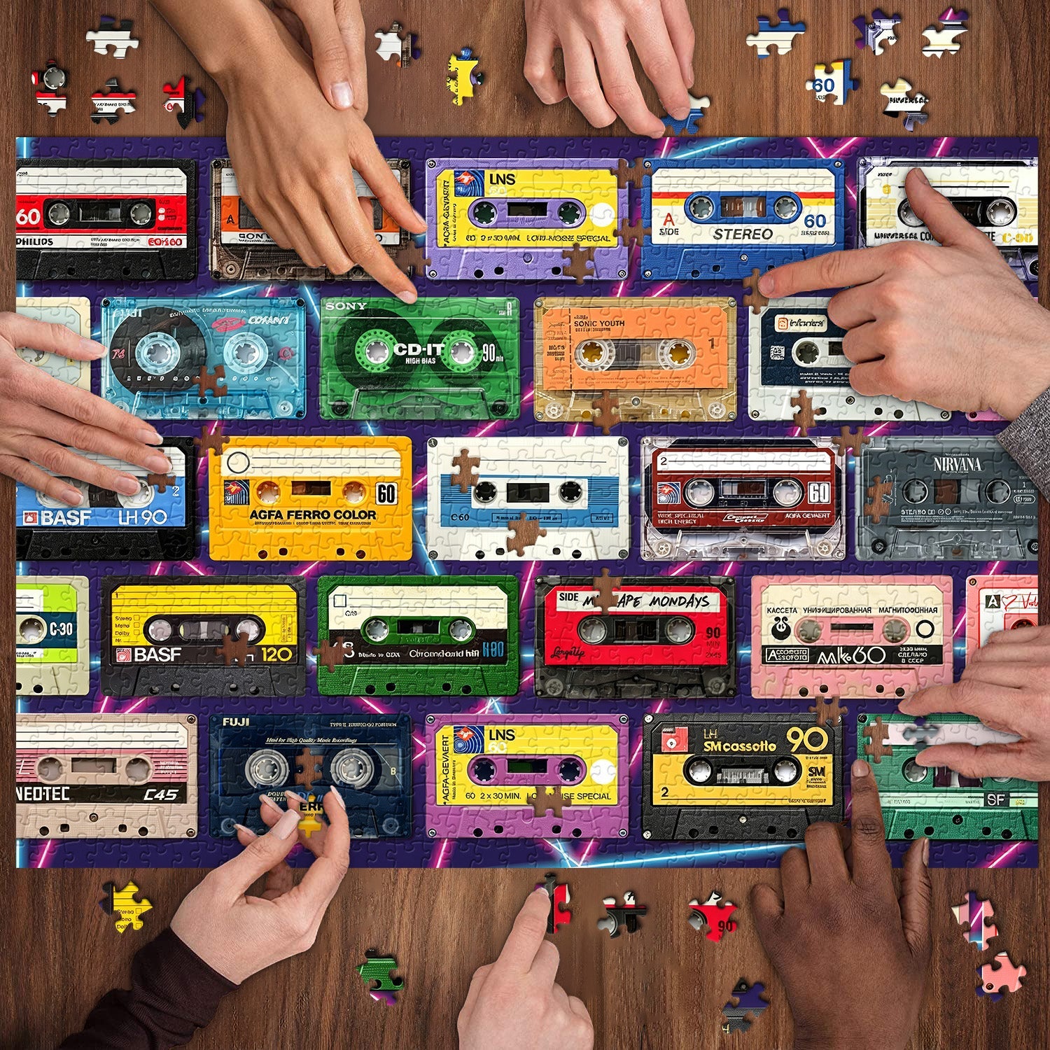 Vintage Cassette Tapes Jigsaw Puzzle 1000 Pieces