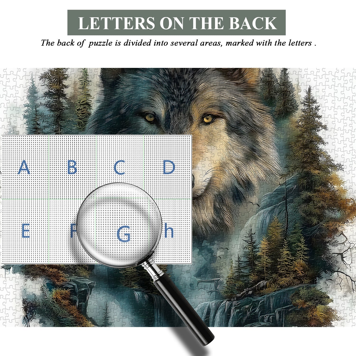Wolf at the Waterfall Jigsaw Puzzle 1000 Pieces
