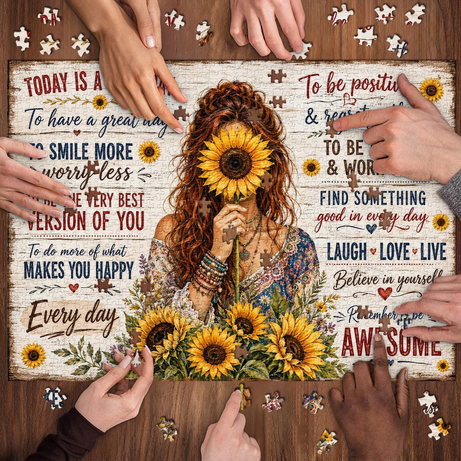 Sunflower Positivity Jigsaw Puzzle 1000 Pieces