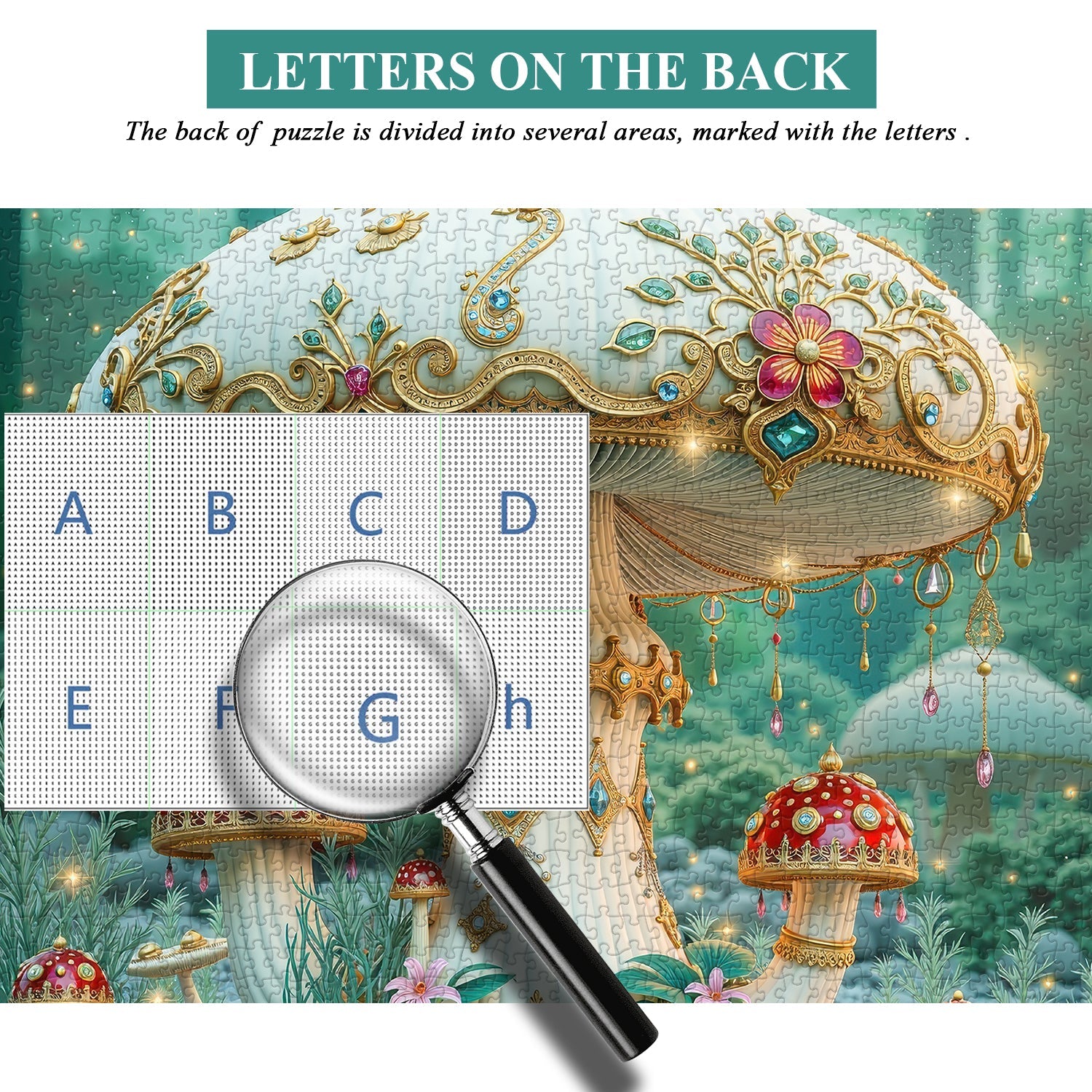 Gilded Mushroom Wonderland Jigsaw Puzzle 1000 Pieces