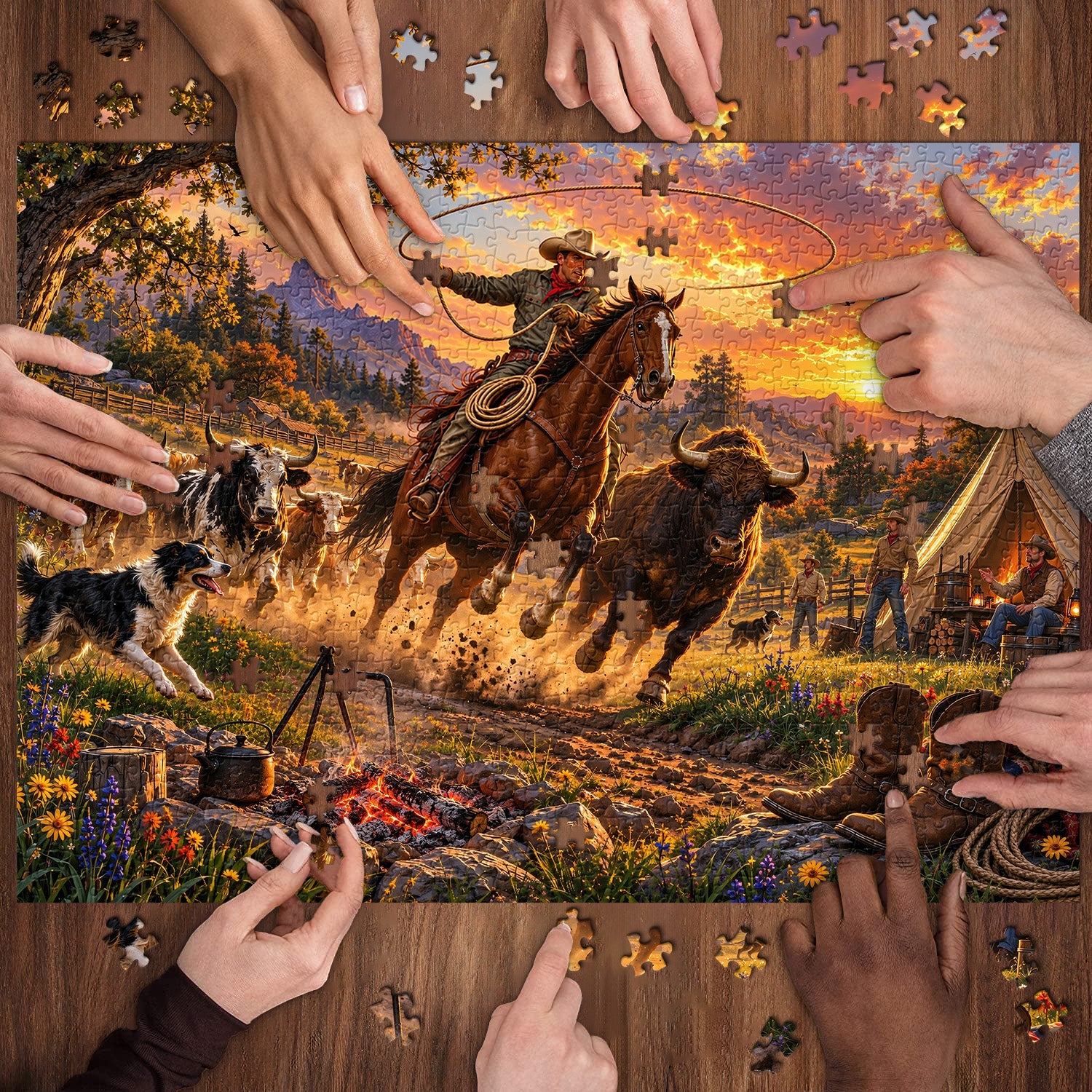 Frontier Herding Jigsaw Puzzle 1000 Piece