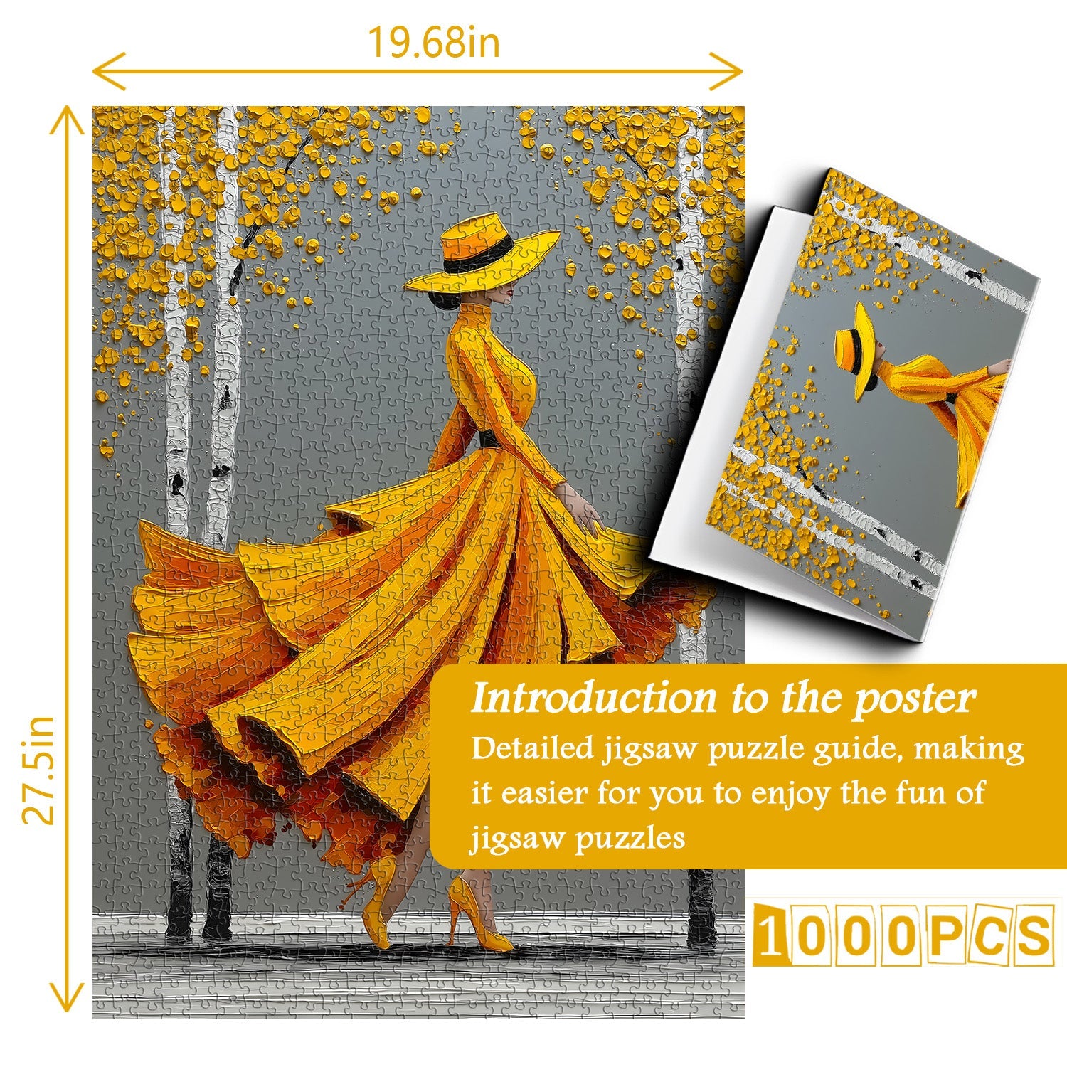Elegant Lady in Gold Jigsaw Puzzle 1000 Pieces
