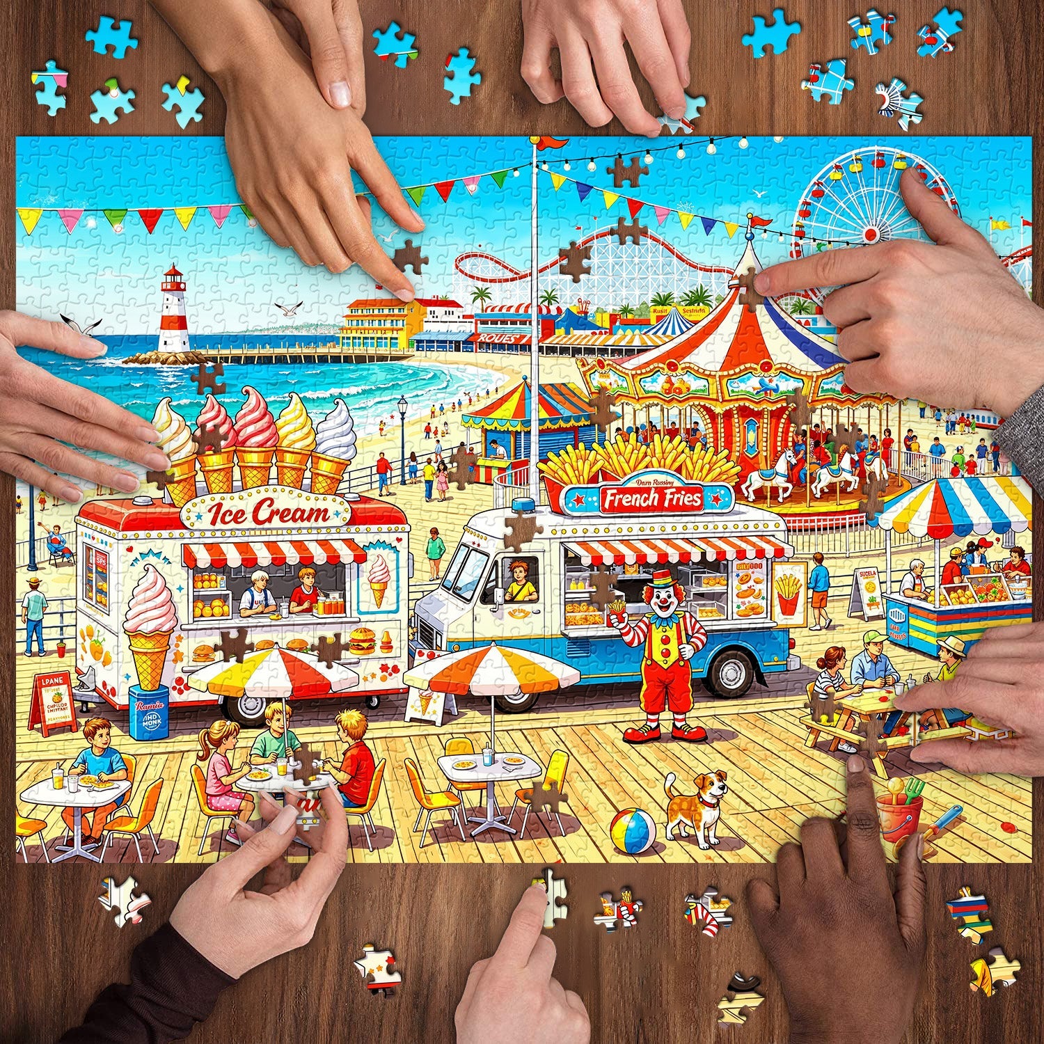 Seaside Amusement Park Jigsaw Puzzle 1000 Pieces