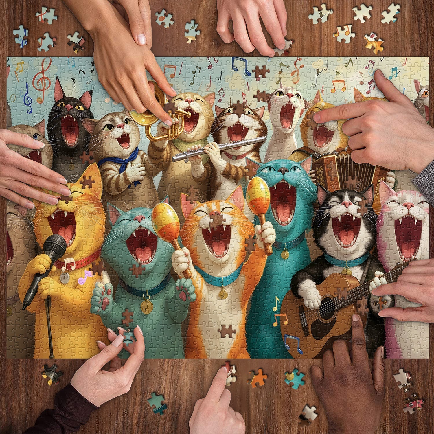 Joyful Cat Concert  Jigsaw Puzzle 1000 Piece