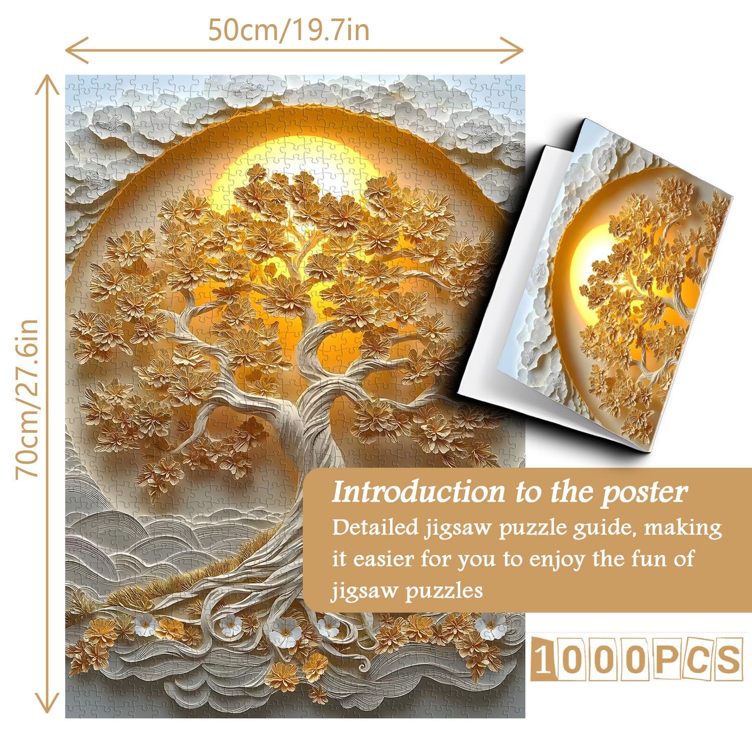 Golden Paper Tree Jigsaw Puzzle 1000 Pieces