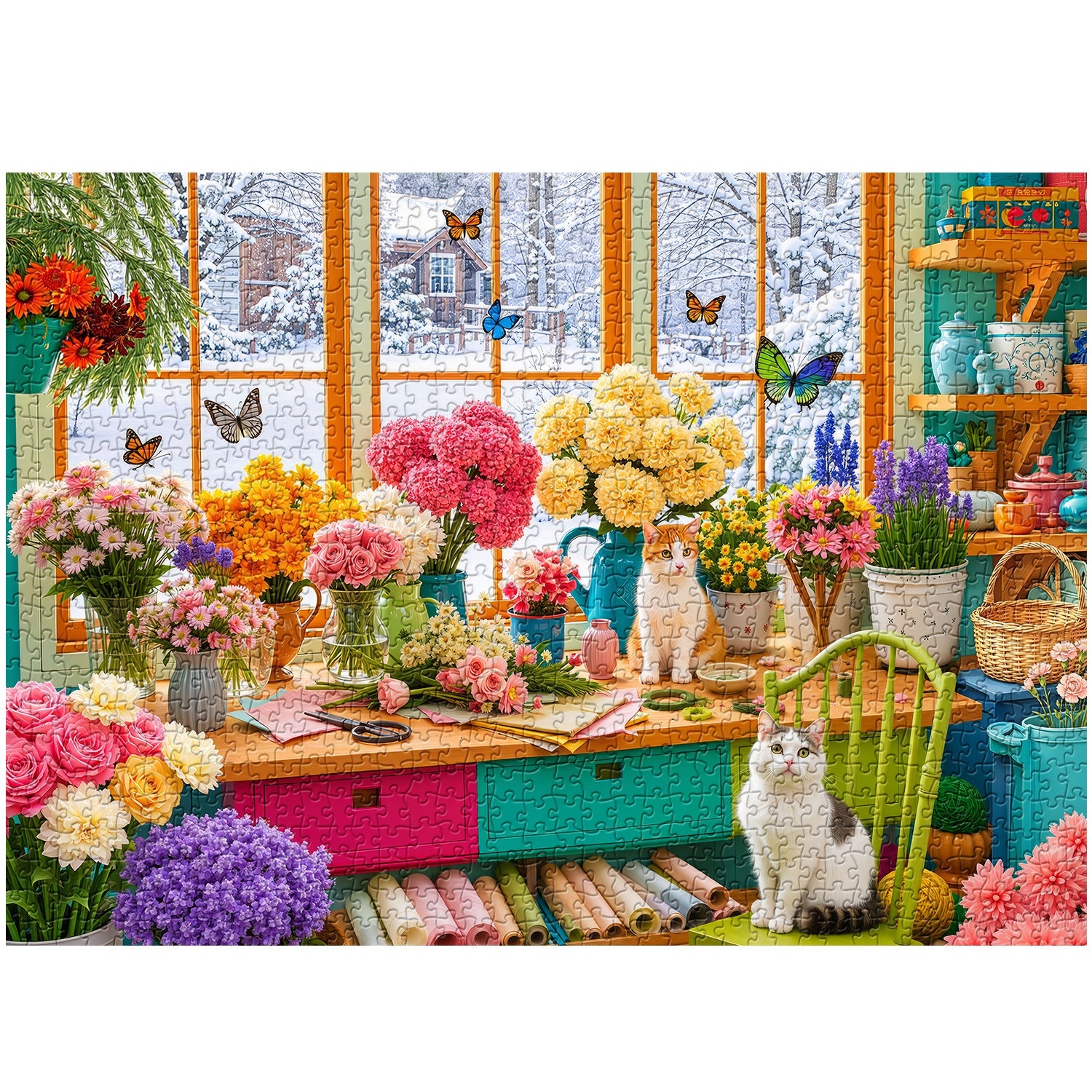 Snowy Flower Studio Jigsaw Puzzle 1000 Piece