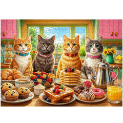Sweet Cat Feast Jigsaw Puzzle 1000 Piece