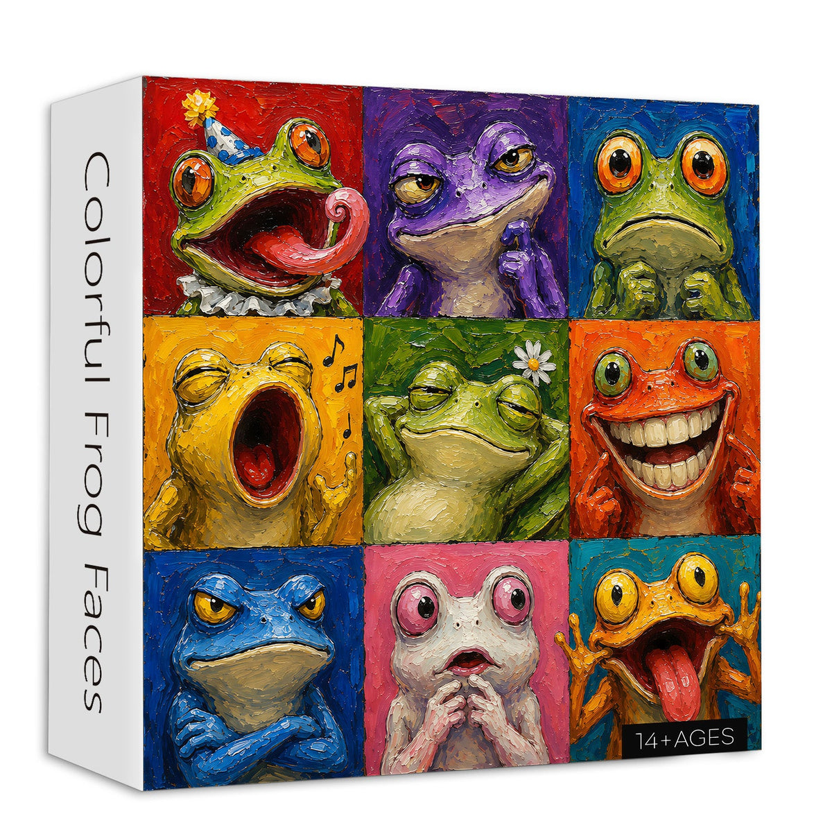 Colorful Frog Faces Jigsaw Puzzle 1000 Piece