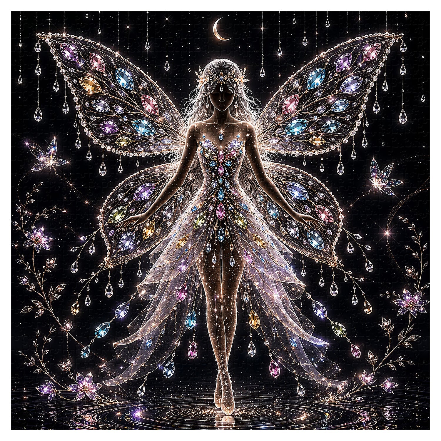 Gemstone Fairy Silhouette Jigsaw Puzzle 1000 Pieces