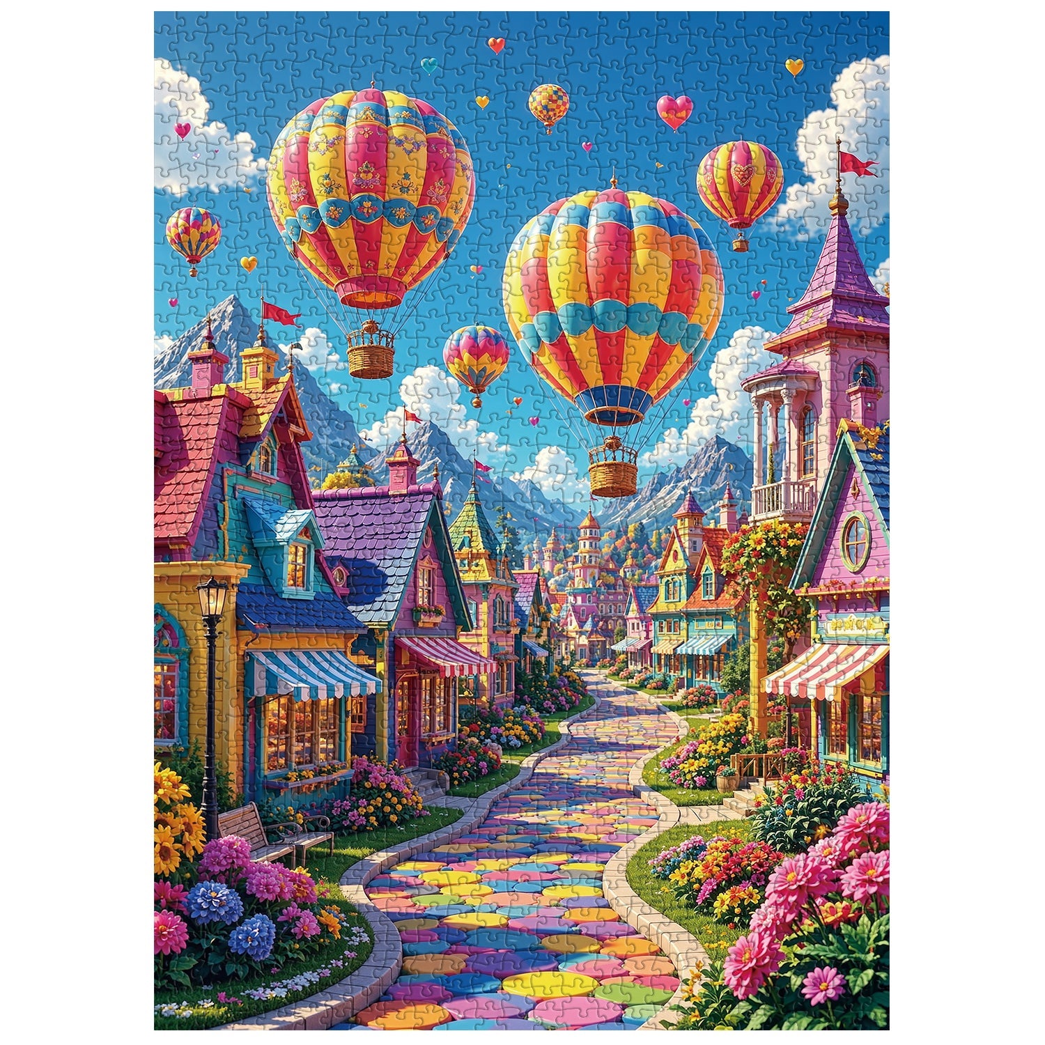 Rainbow Town Jigsaw Puzzle 1000 Piece