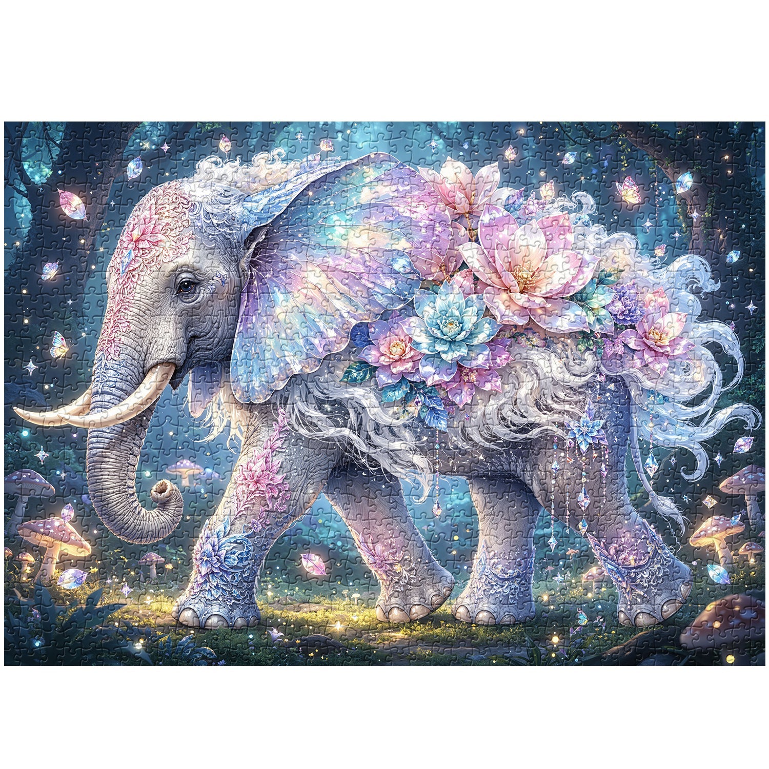 Mystic Floral Elephant Jigsaw Puzzle 1000 Piece