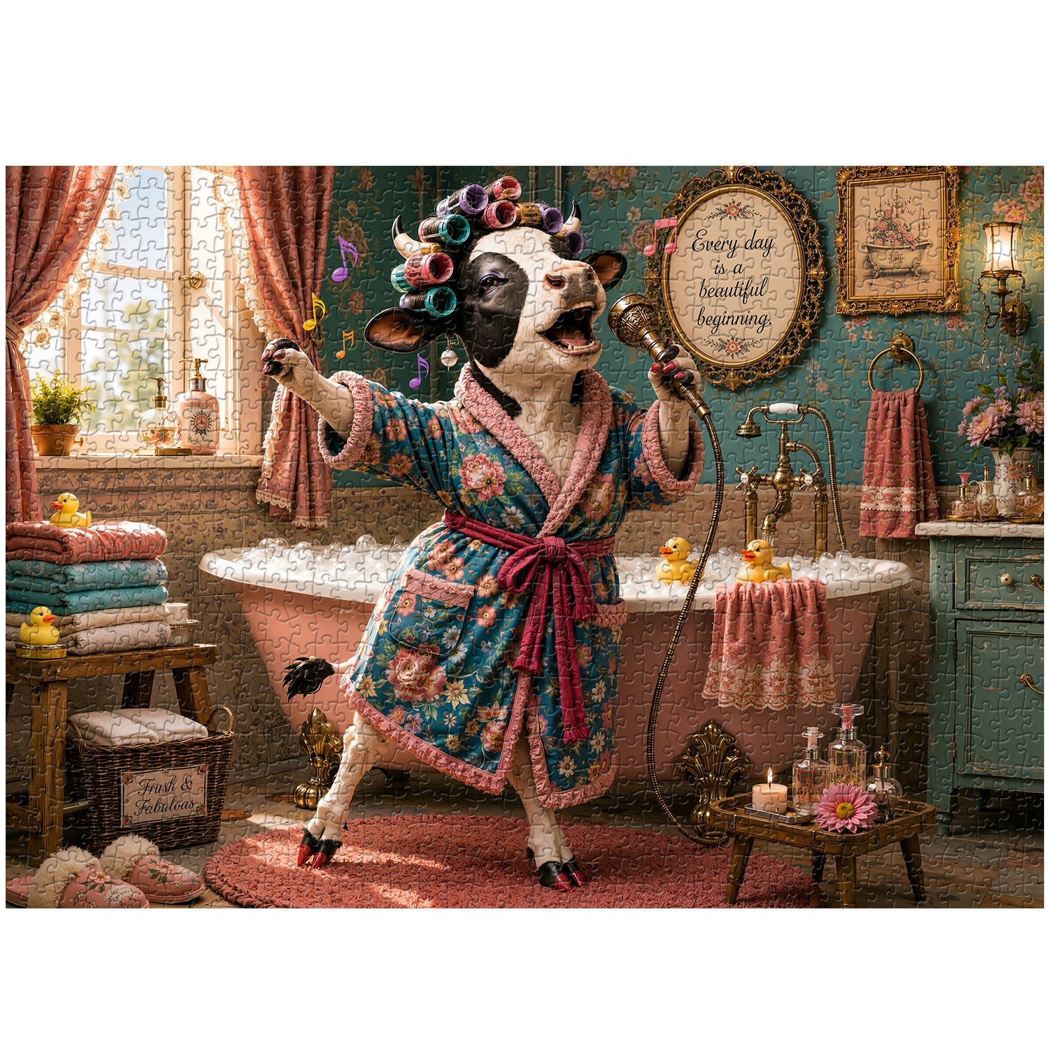 Superstar in the Bathroom Jigsaw Puzzle 1000 Pieces