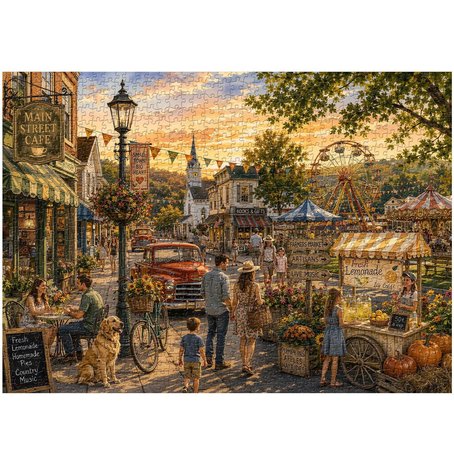 Small Town Fair Jigsaw Puzzle 1000 Piece