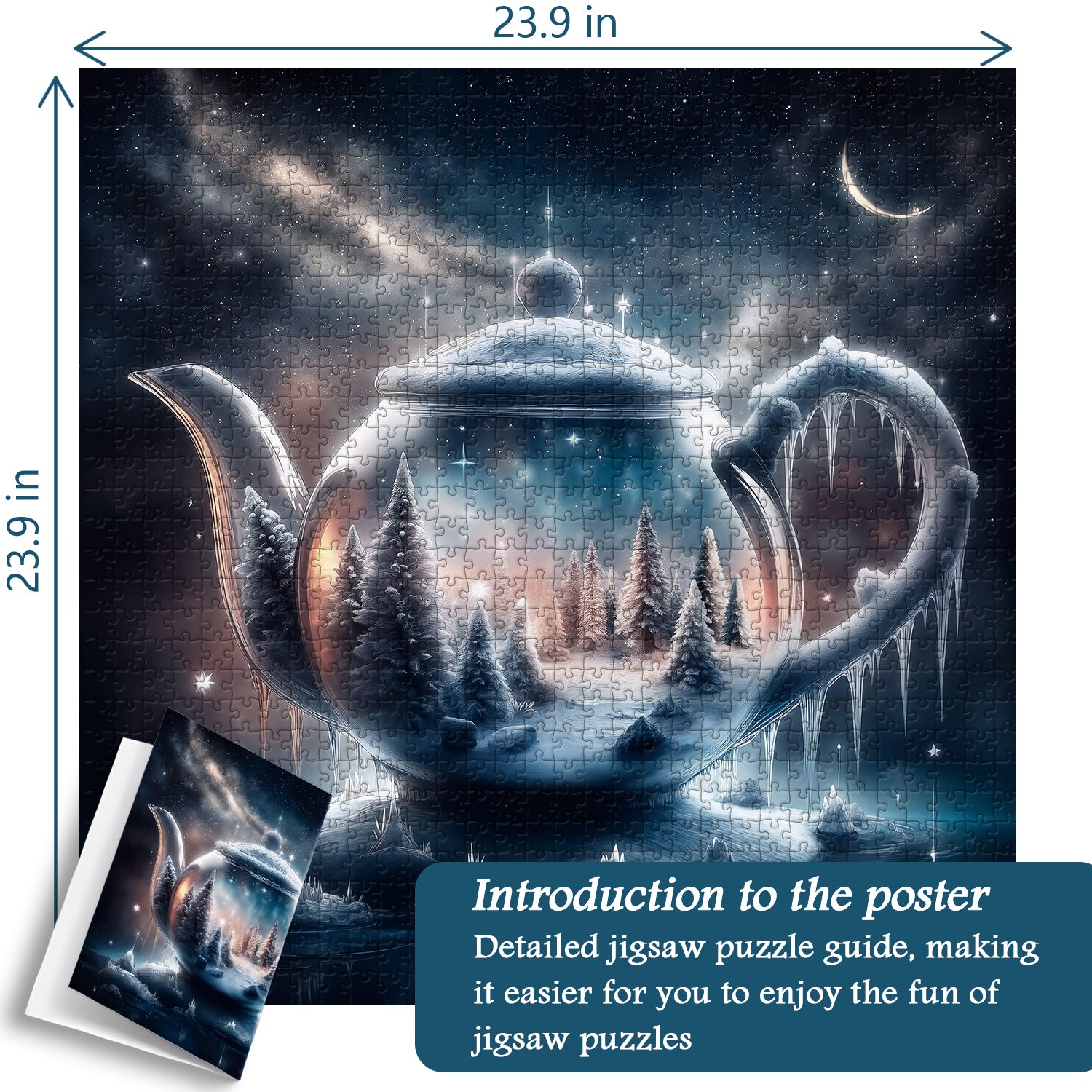 Snowlit Teapot Jigsaw Puzzle 1000 Piece
