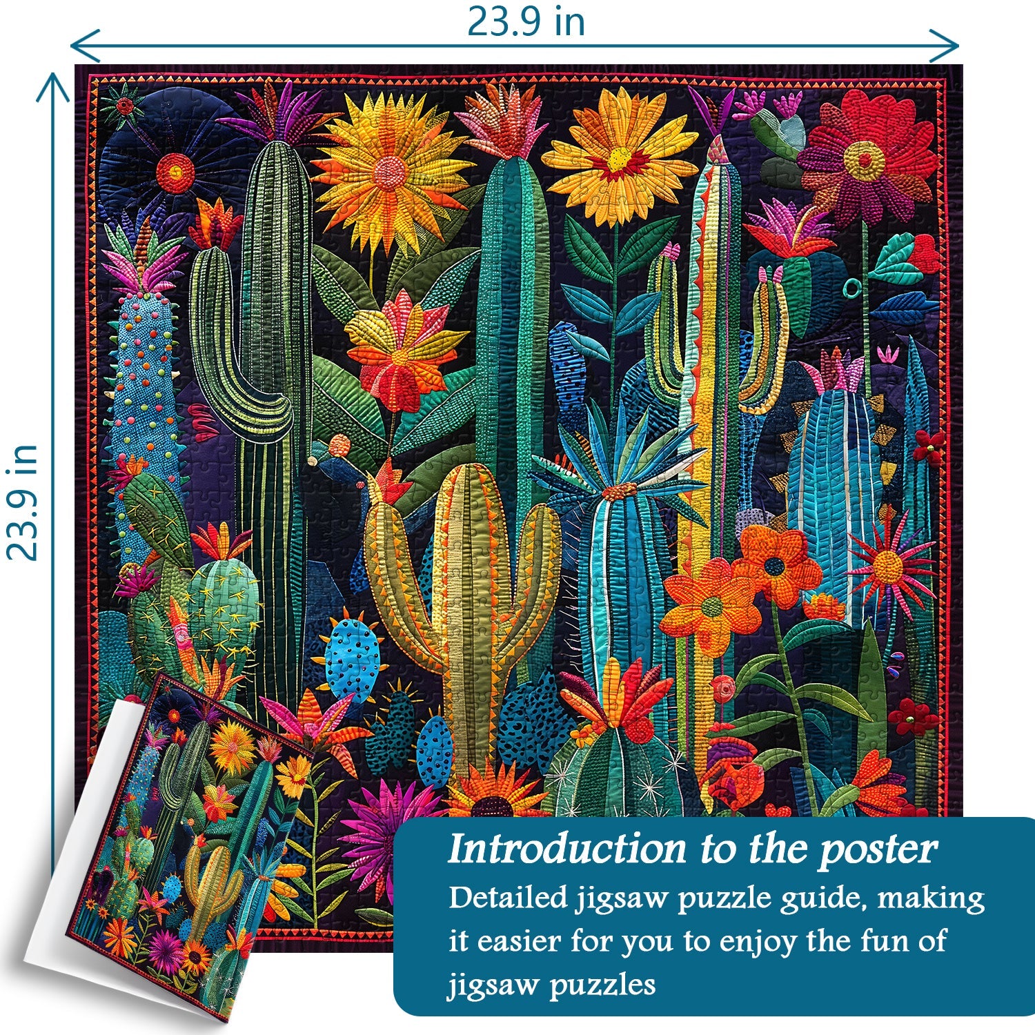 Patchwork Cactus Jigsaw Puzzle 1000 Piece