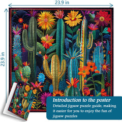 Patchwork Cactus Jigsaw Puzzle 1000 Piece
