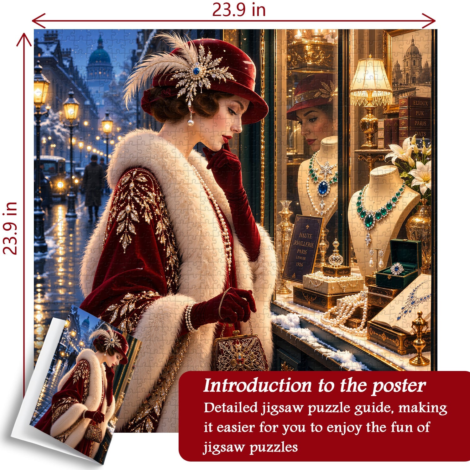 Snowy Night Jewelry Street Jigsaw Puzzle 1000 Pieces