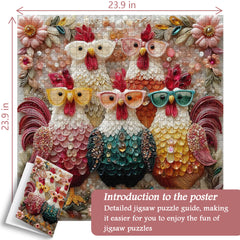 Fancy Roosters Jigsaw Puzzle 1000 Piece