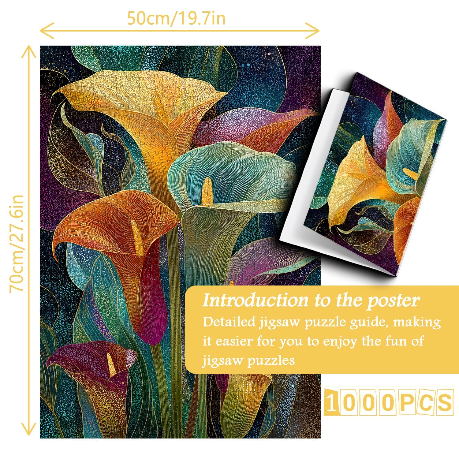 Casse-tête puzzle 1000 pièces « Arums colorés »