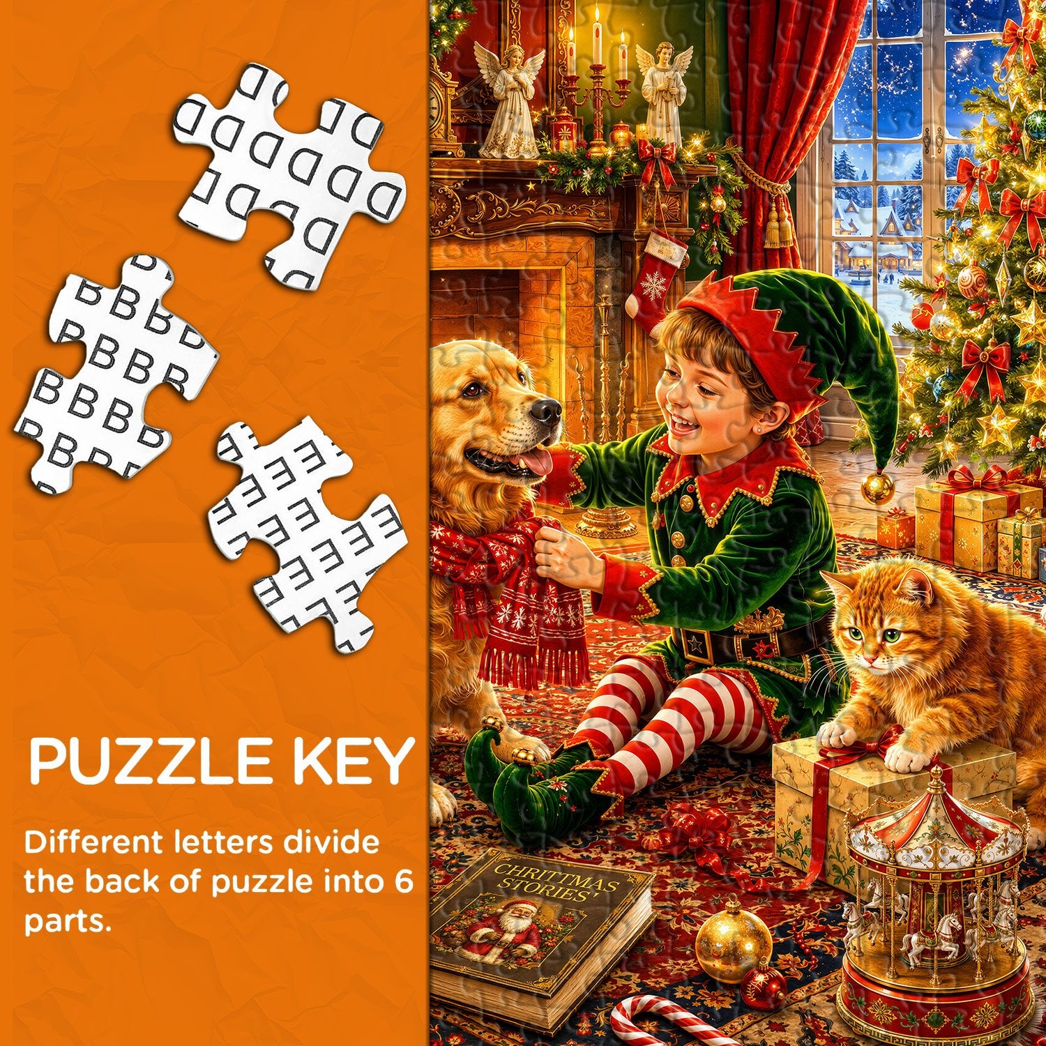 Cute Pets ＆ Christmas Eve Jigsaw Puzzle 1000 Pieces