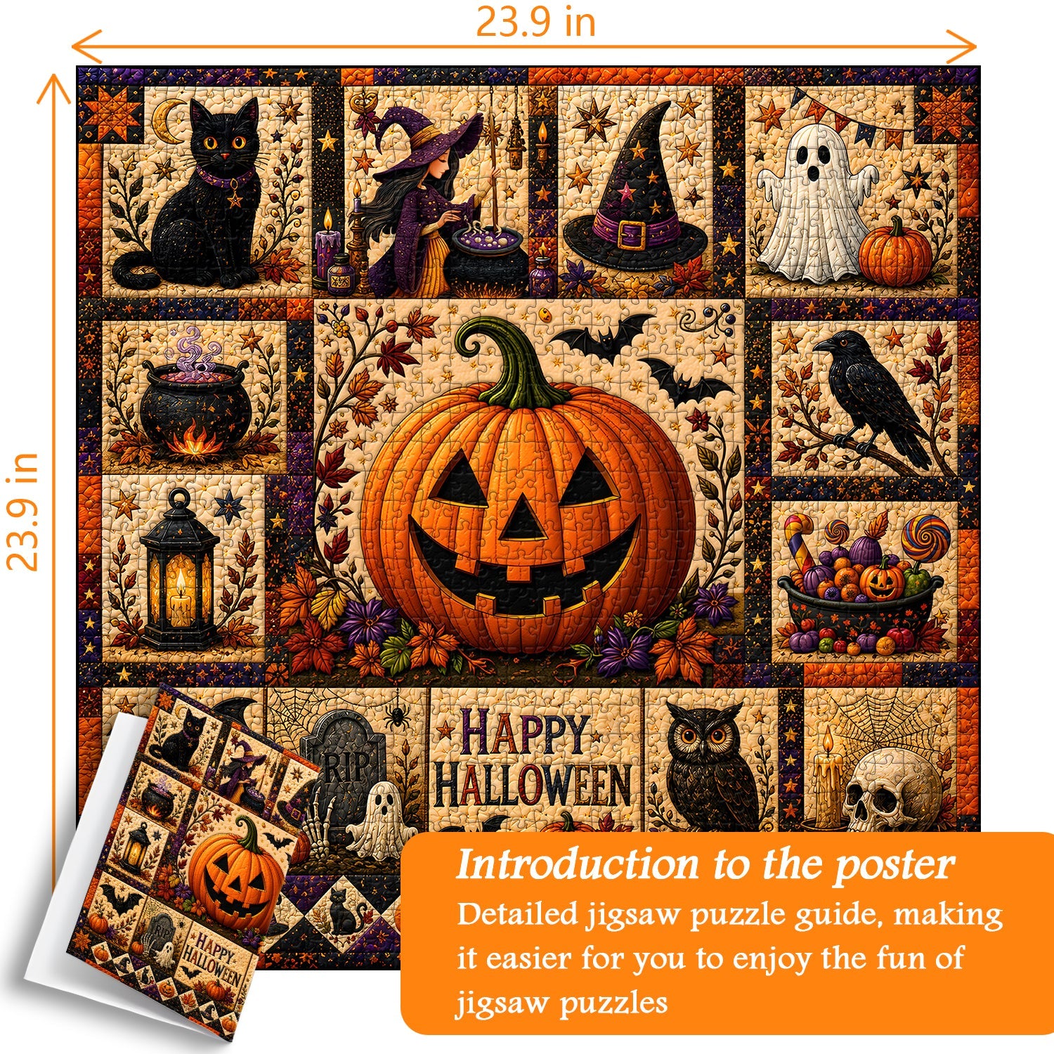 Halloween Quilt Jigsaw Puzzle 1000 Pieces