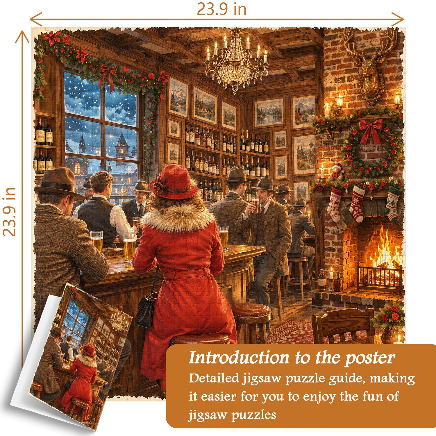 Vintage Christmas Tavern  Jigsaw  Puzzle 1000 Piece