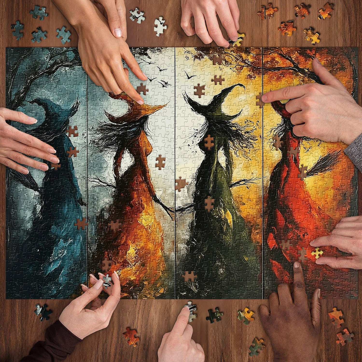 Colorful Witches Jigsaw Puzzle 1000 Pieces
