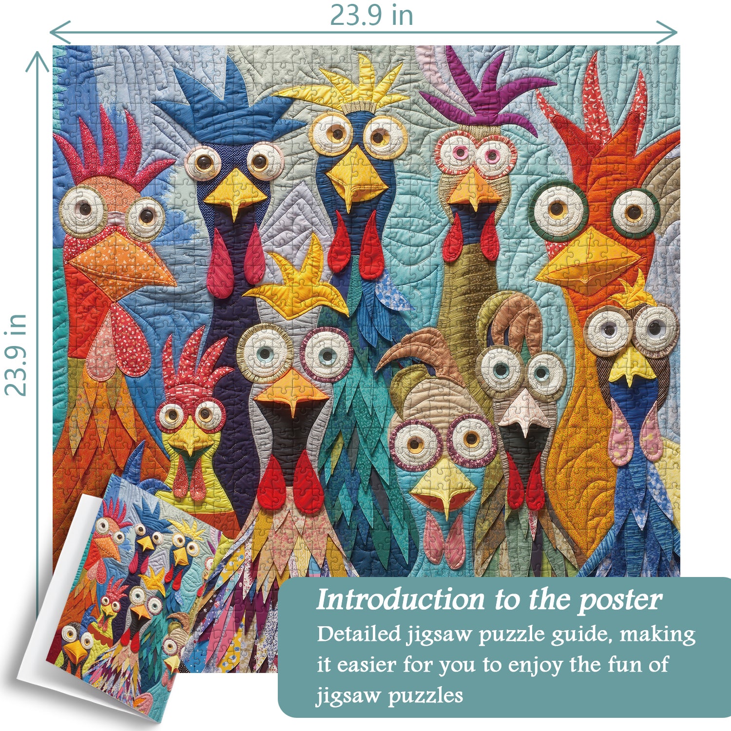 Colorful Clucks Jigsaw Puzzle 1000 Piece