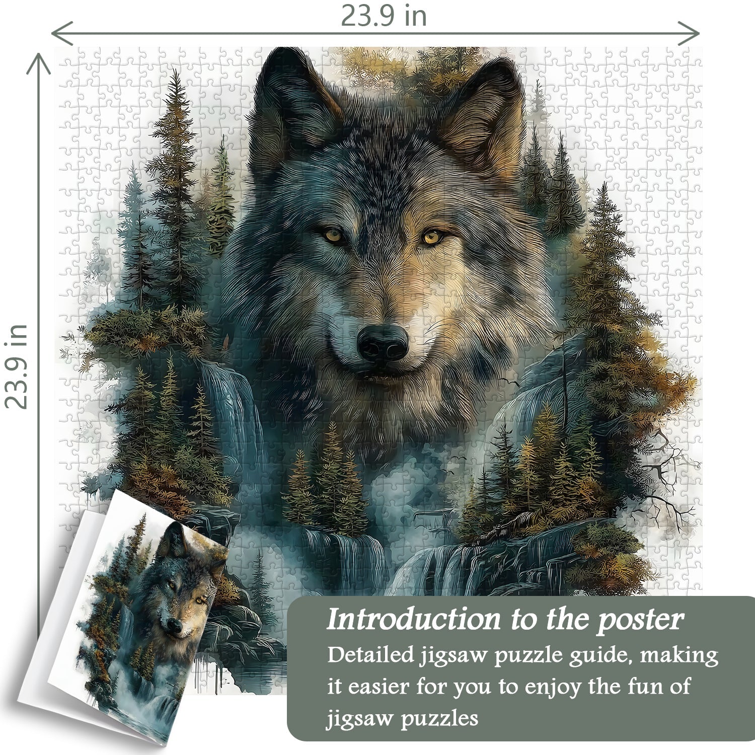 Wolf at the Waterfall Jigsaw Puzzle 1000 Pieces