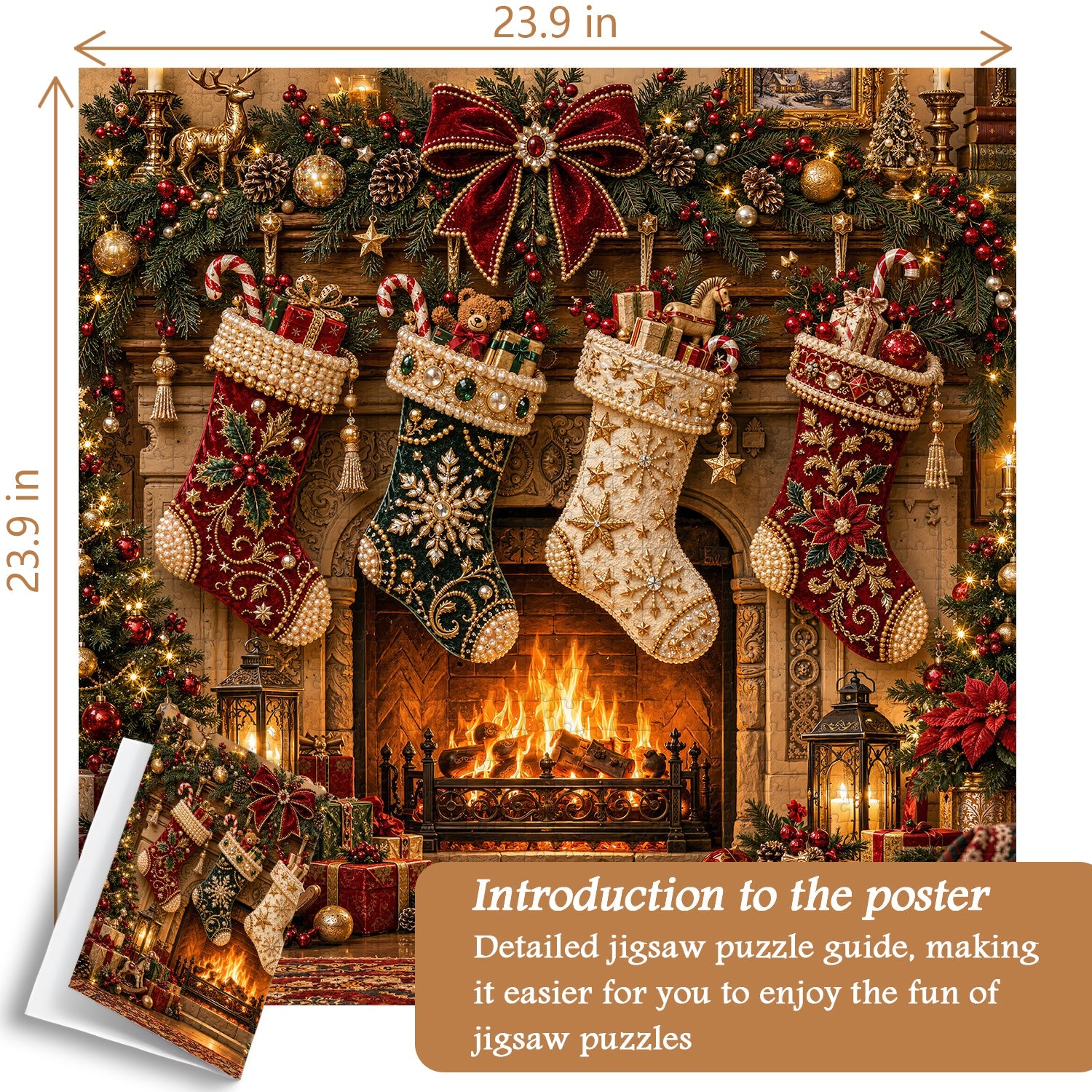 Warm Christmas Fireplace Jigsaw Puzzle 1000 Pieces