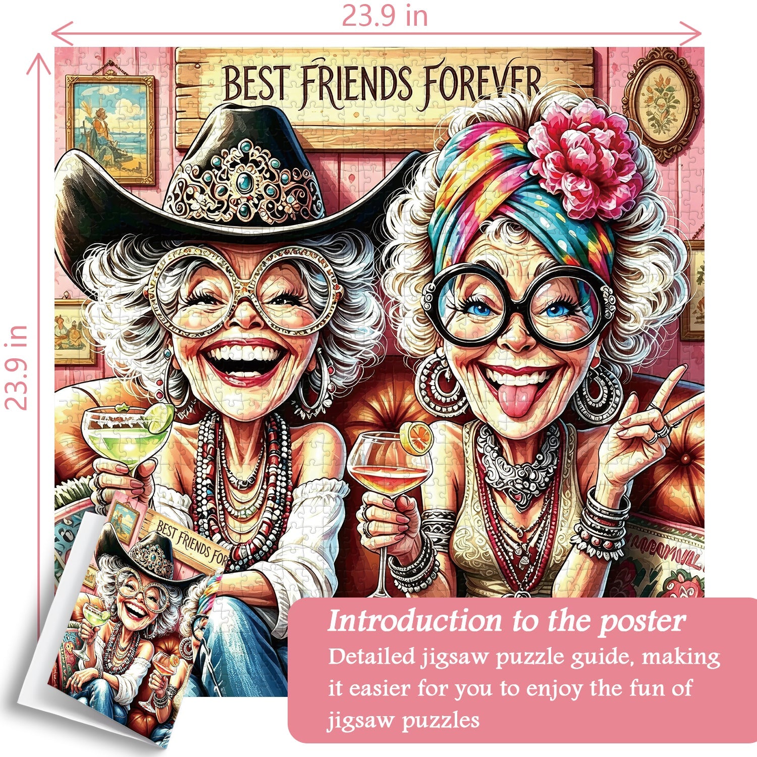 Hippie Besties Jigsaw Puzzle 1000 Pieces